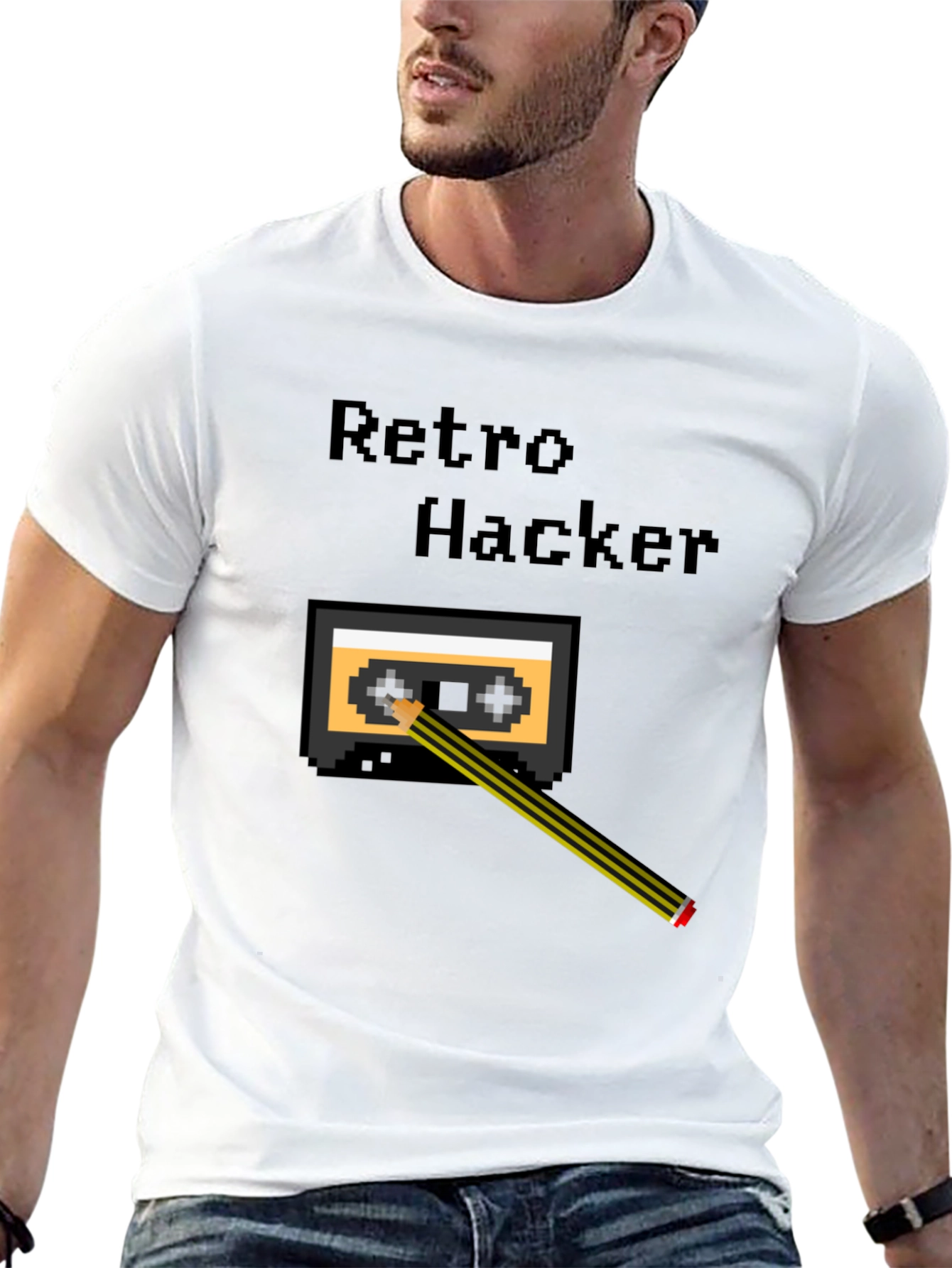 Retro Hacker Cassette Tape Graphic Tee
