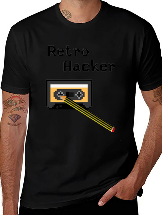 Retro Hacker Cassette Tape Graphic Tee