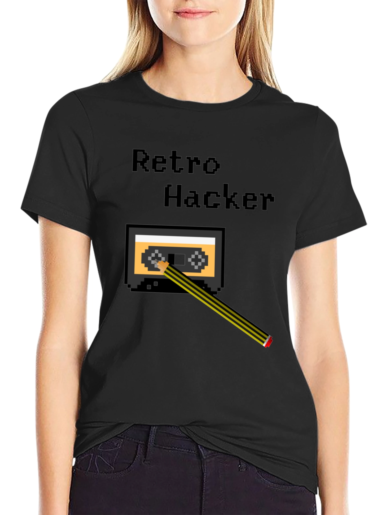 Retro Hacker Cassette Tape Graphic Tee