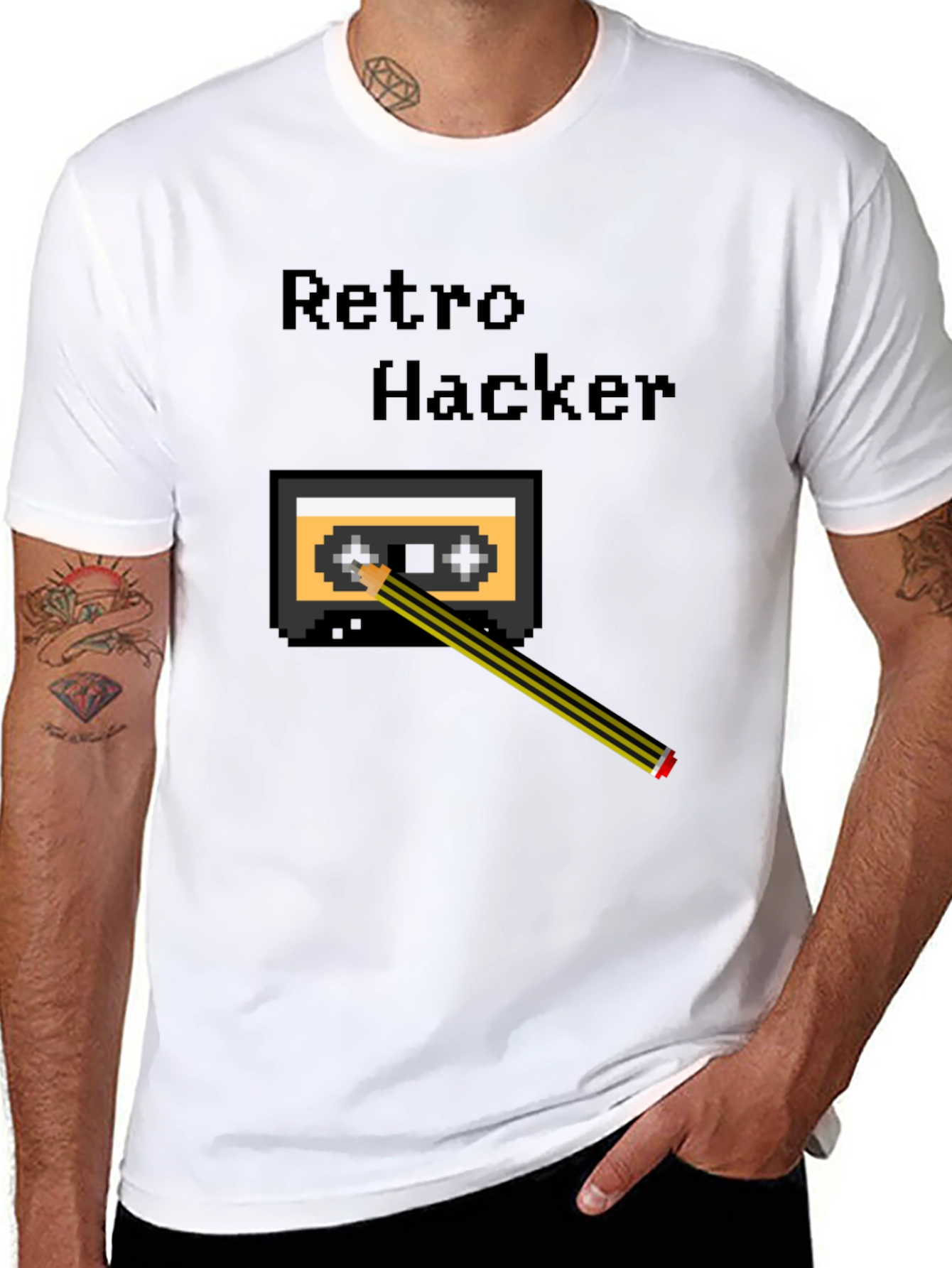Retro Hacker Cassette Tape Graphic Tee