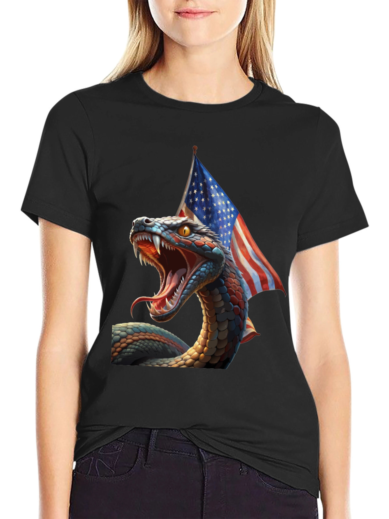 Patriotic Snake Graphic T-Shirt