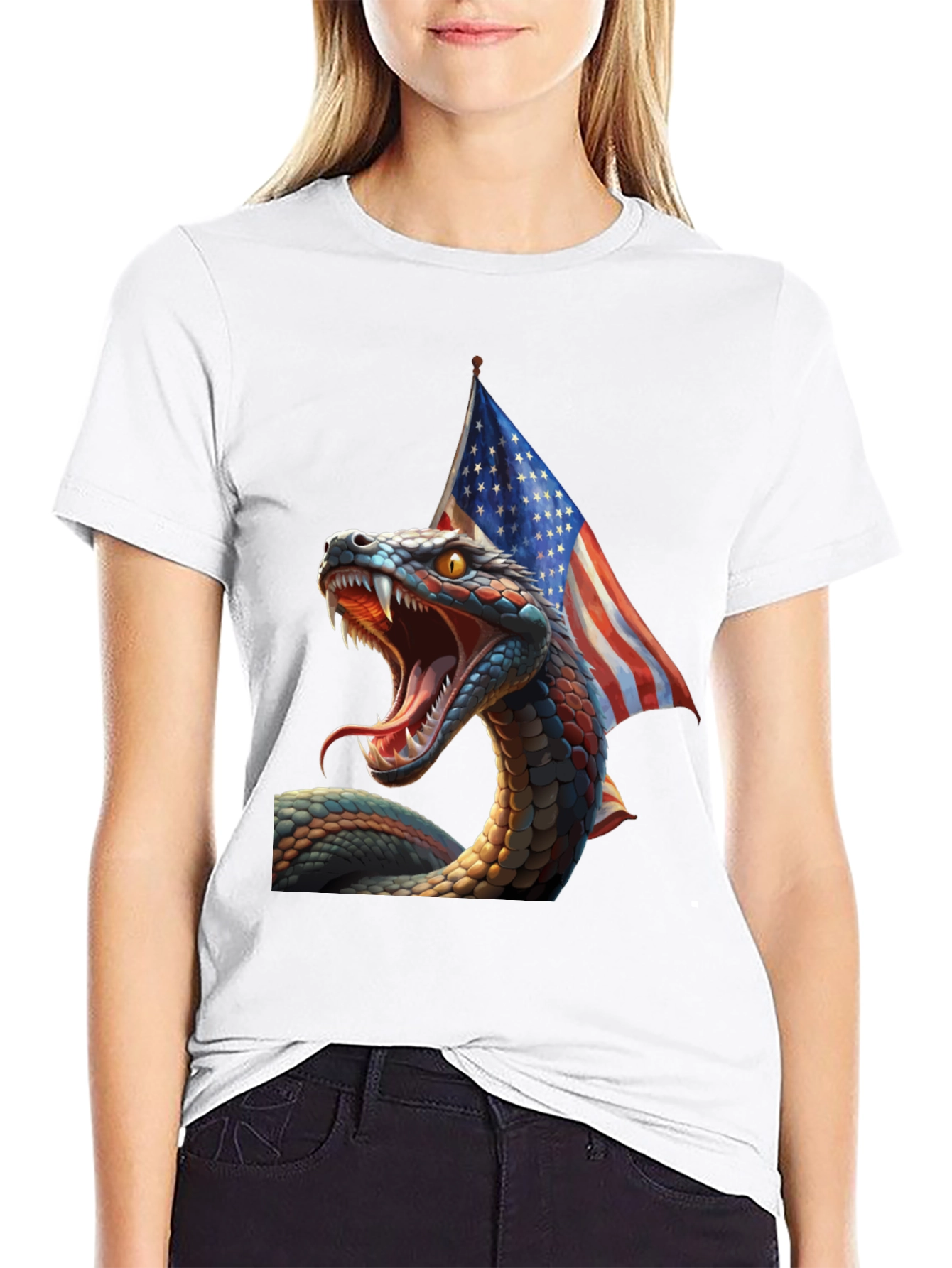 Patriotic Snake Graphic T-Shirt
