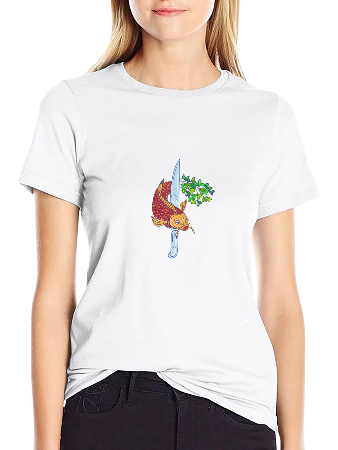 Koi Fish and Knife Graphic Tee