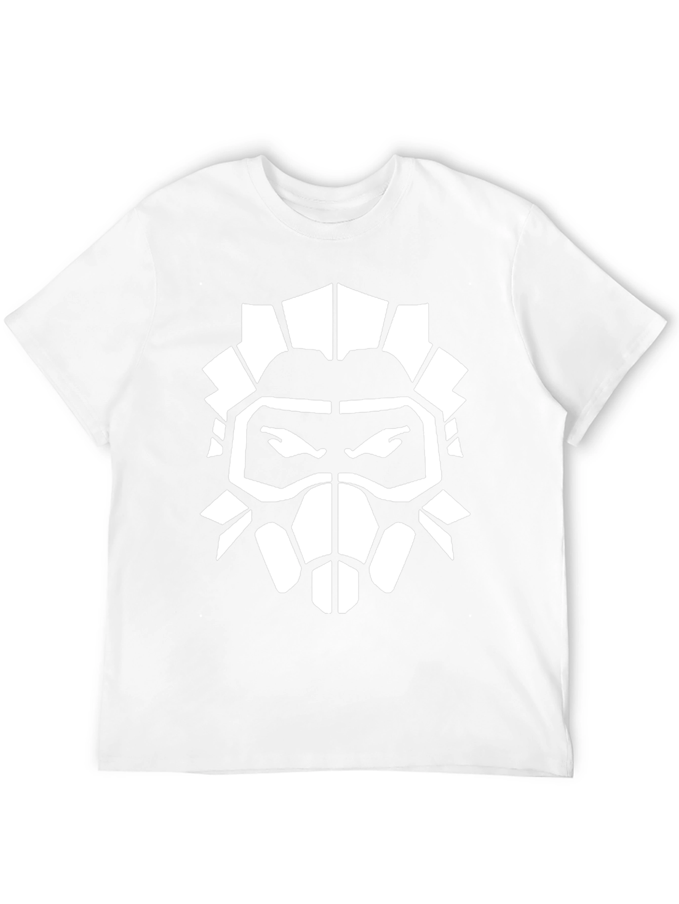 Black T-Shirt with White Graphic Mask Design