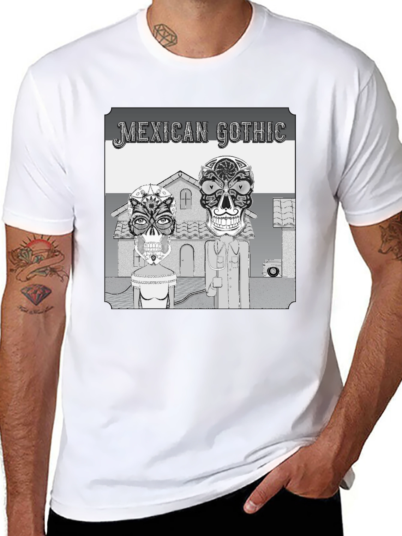 Mexican Gothic Graphic Tee - Skull Art