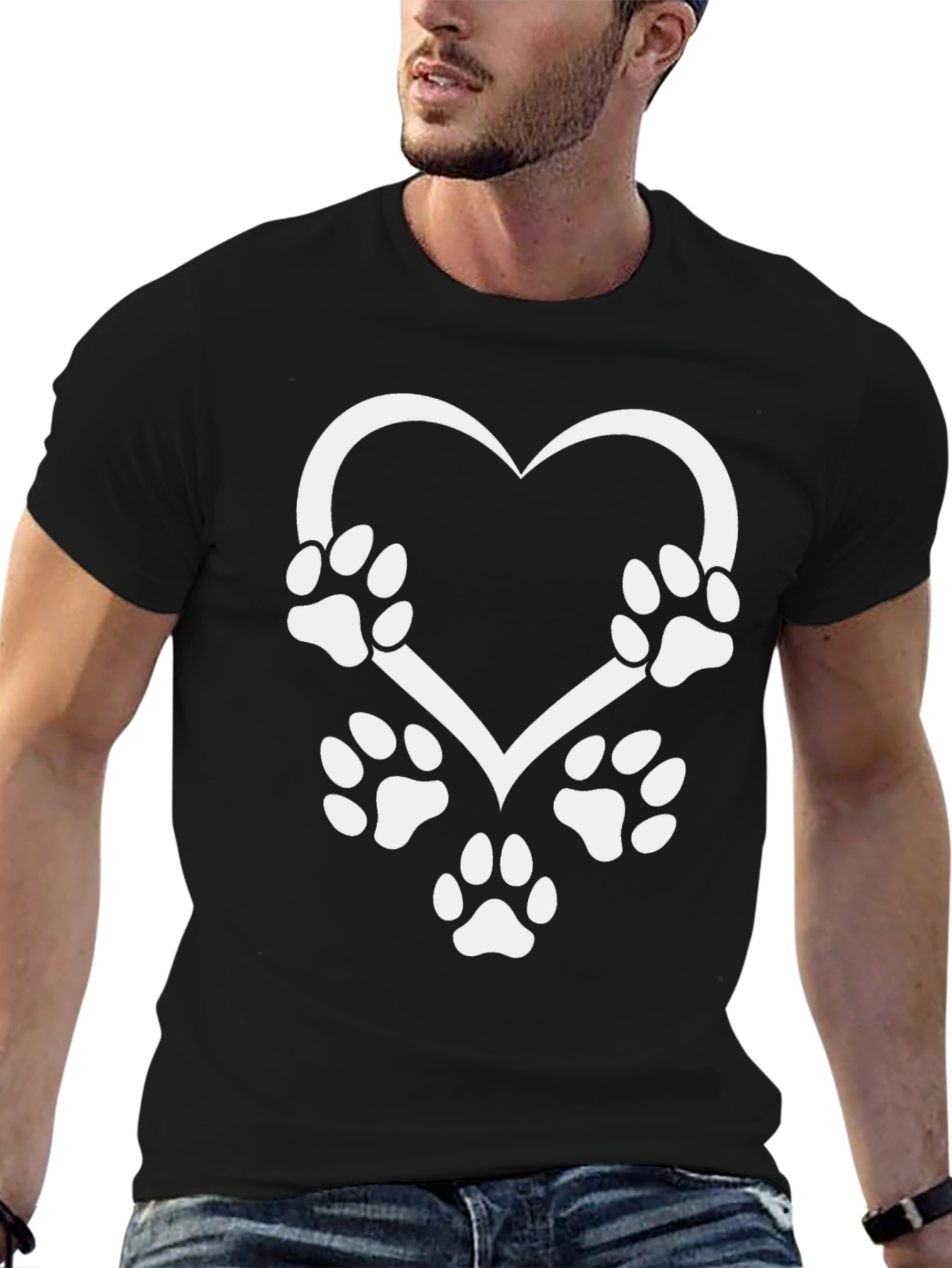 Paw Print Heart T-Shirt - Pet Lover Tee