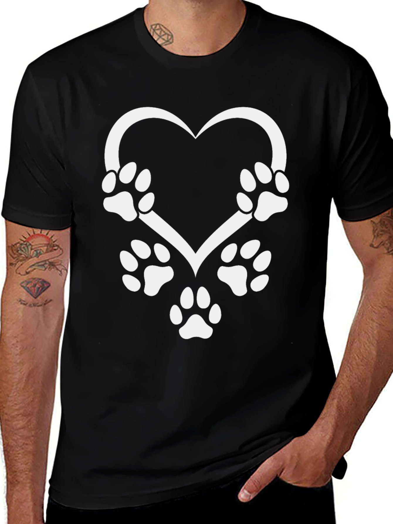 Paw Print Heart T-Shirt - Pet Lover Tee