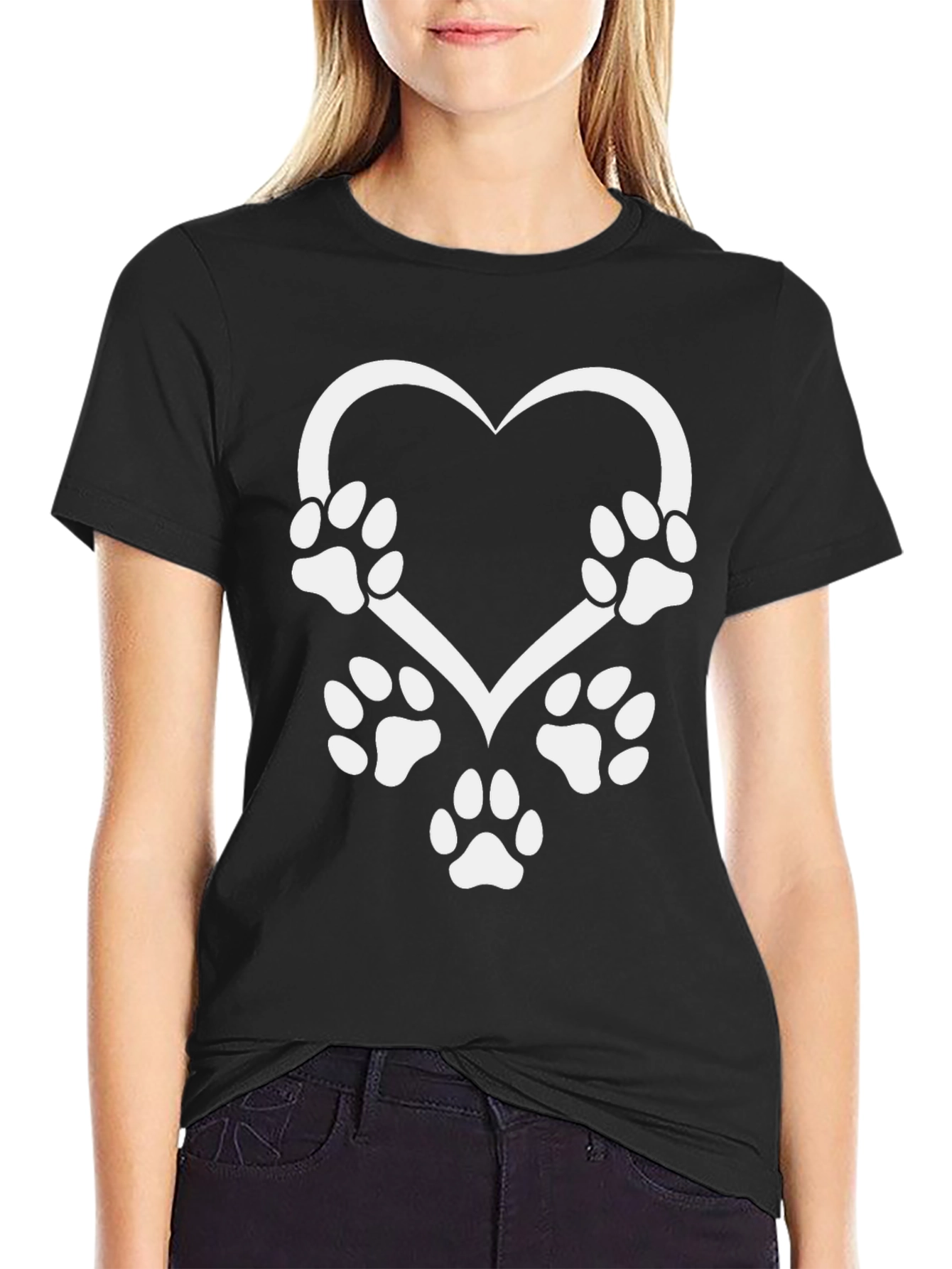Paw Print Heart T-Shirt - Pet Lover Tee