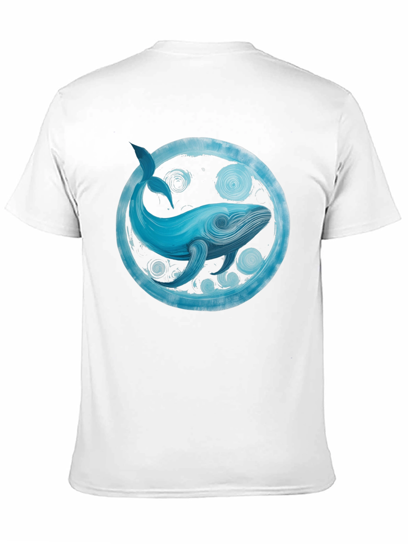 Whale Art Graphic Tee - Black Cotton Casual Shirt