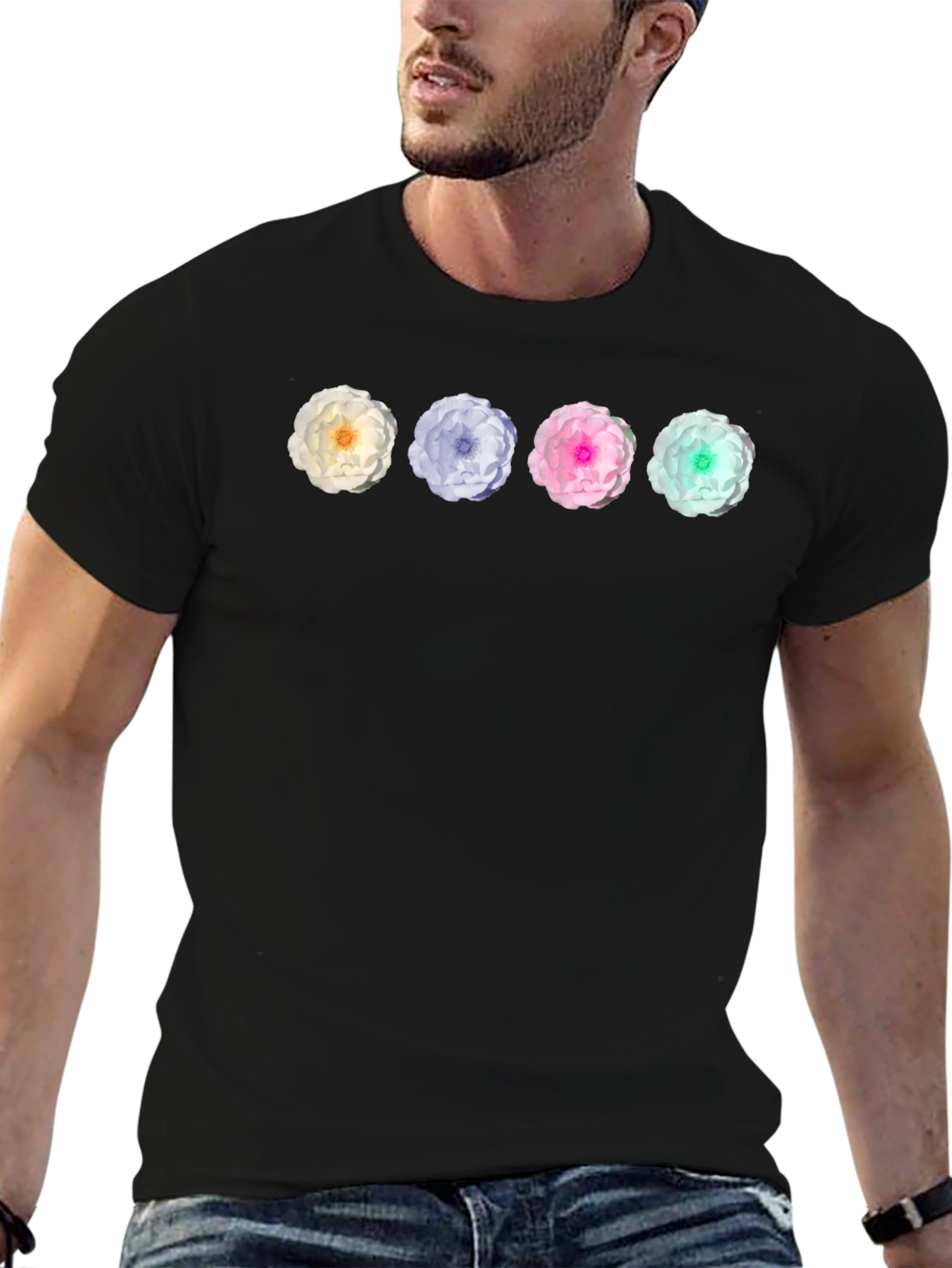 Floral T-Shirt - Four Flower Design