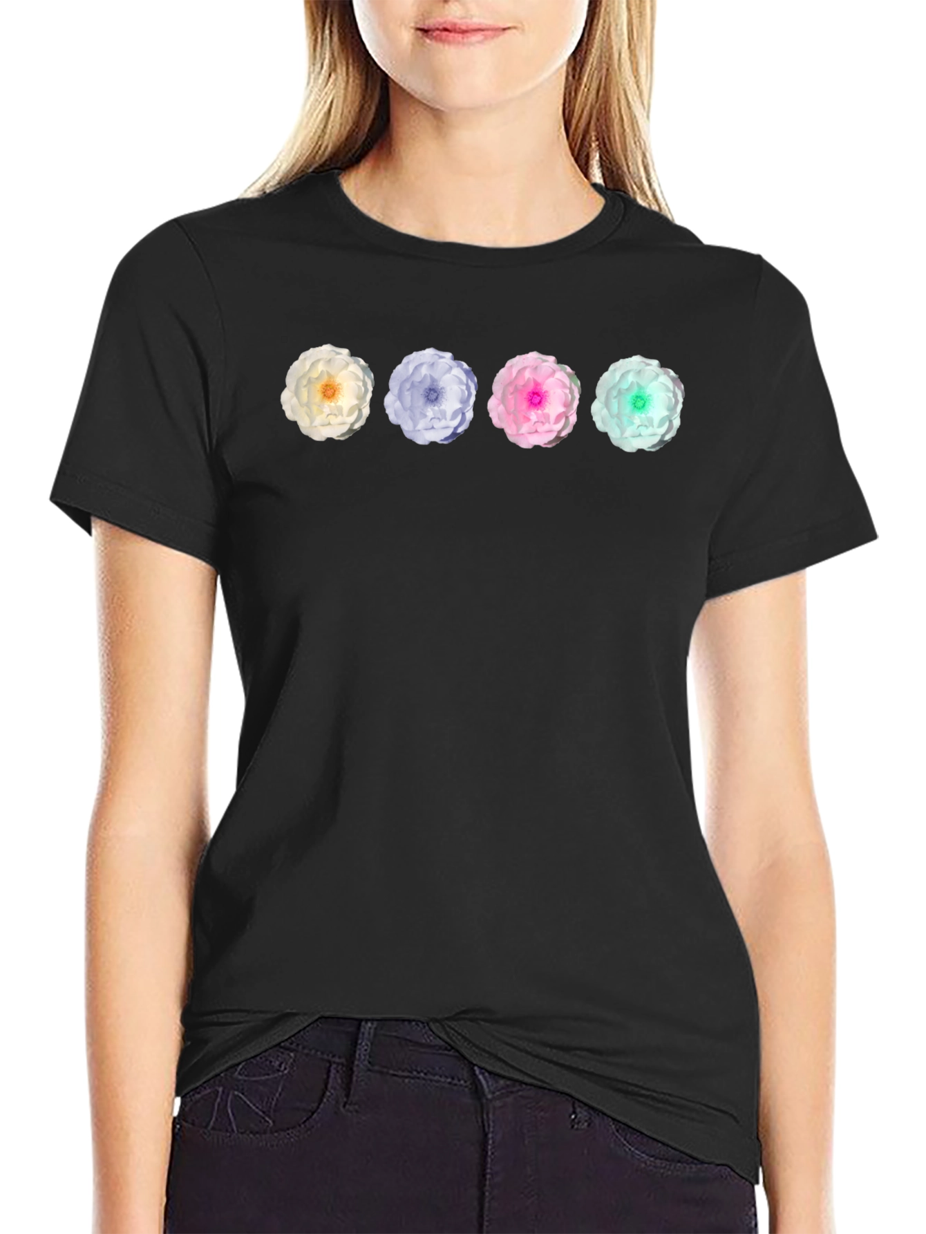 Floral T-Shirt - Four Flower Design