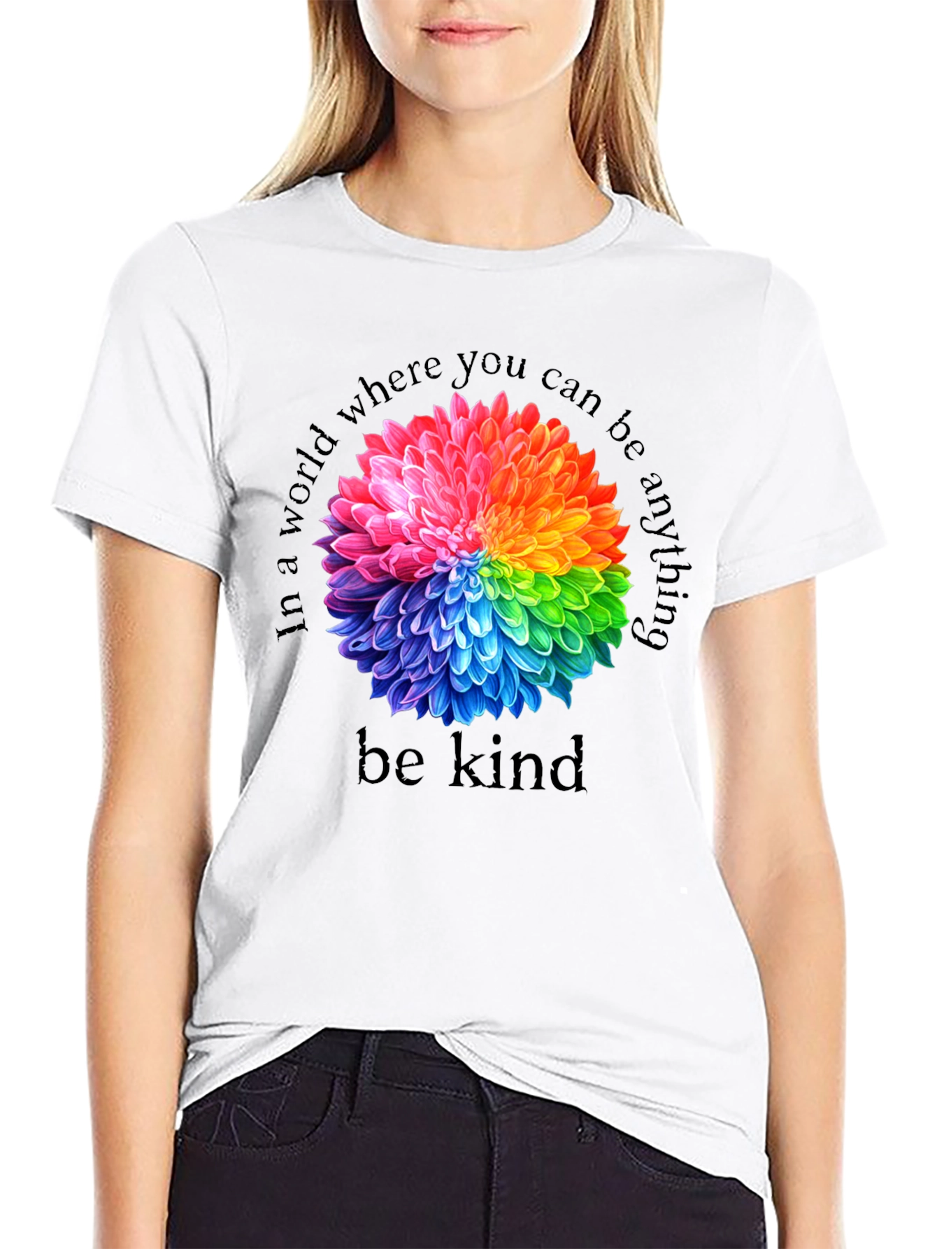 Rainbow Floral Kindness T-Shirt