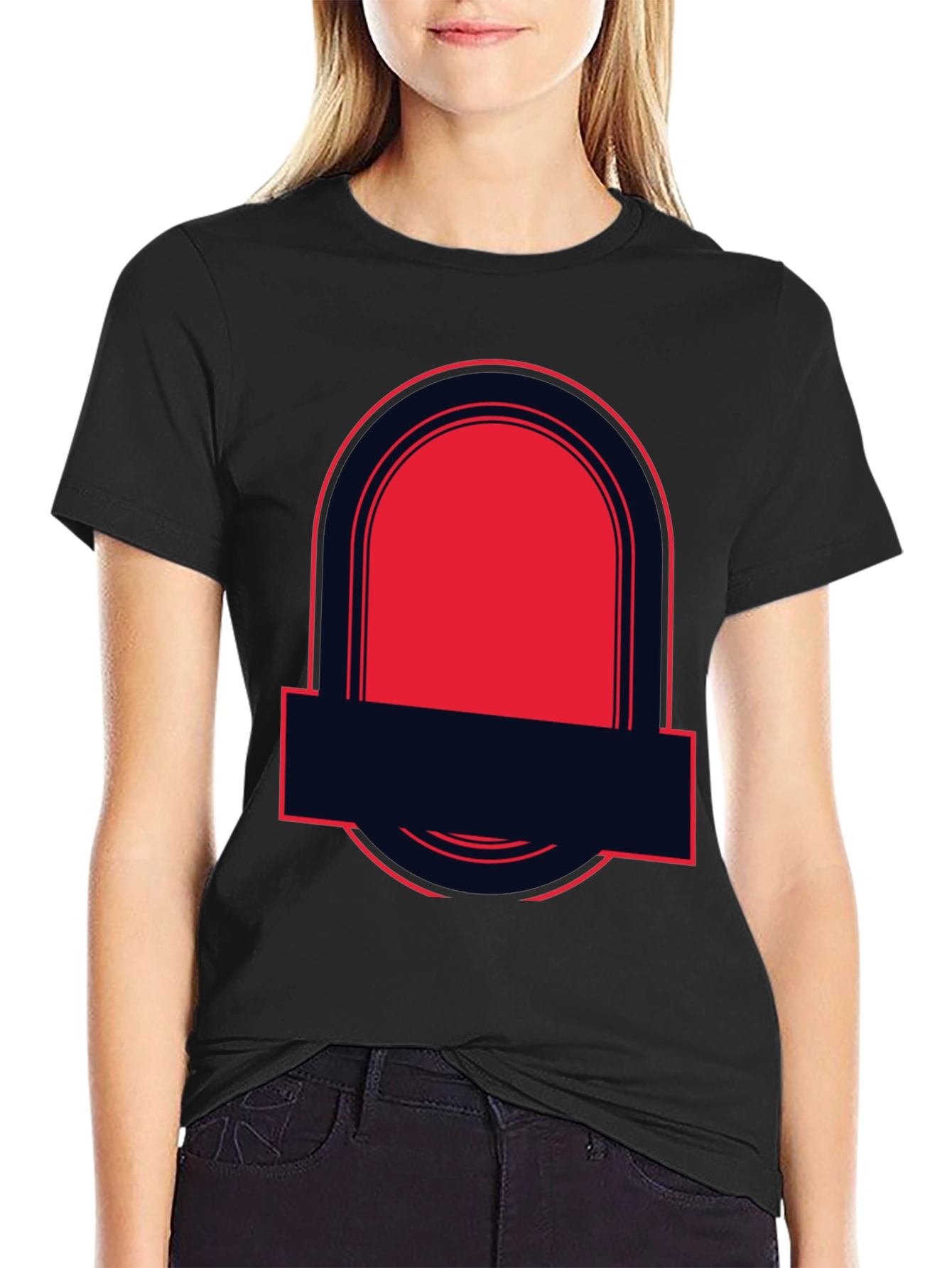 Bold Graphic Tee - Black with Red Accent