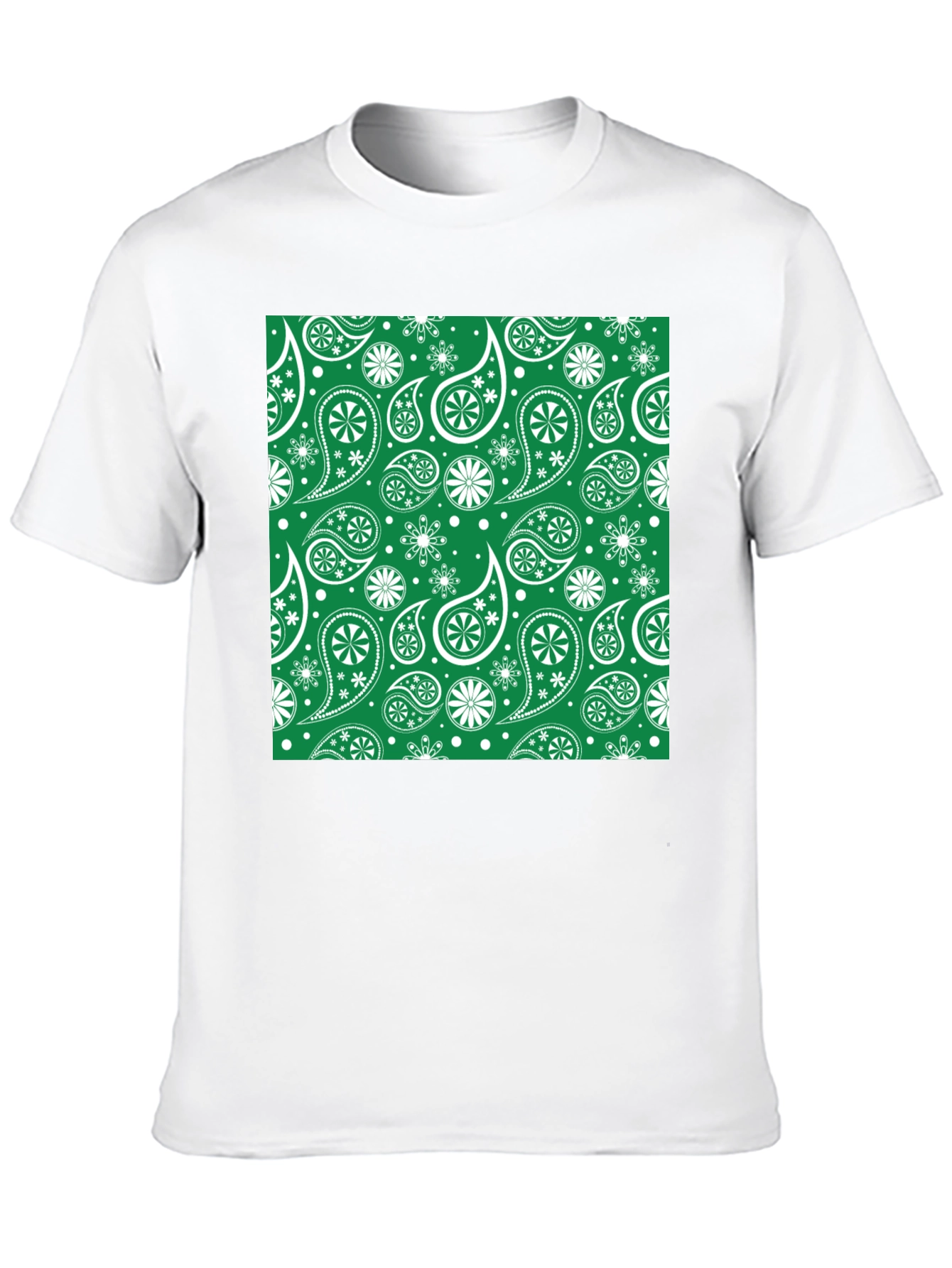 Paisley Print T-Shirt - Emerald Green Design
