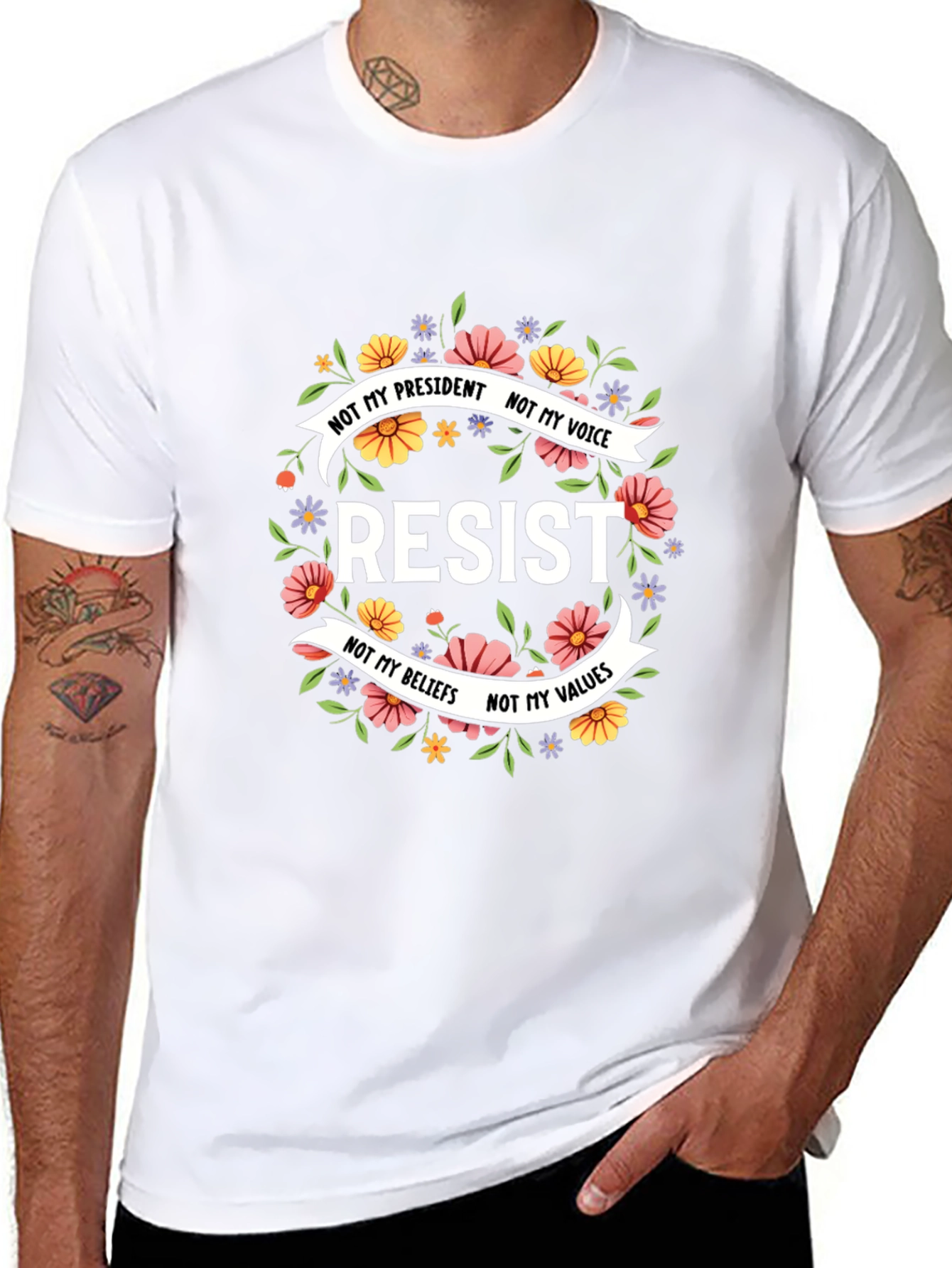 Resist Floral Graphic T-Shirt