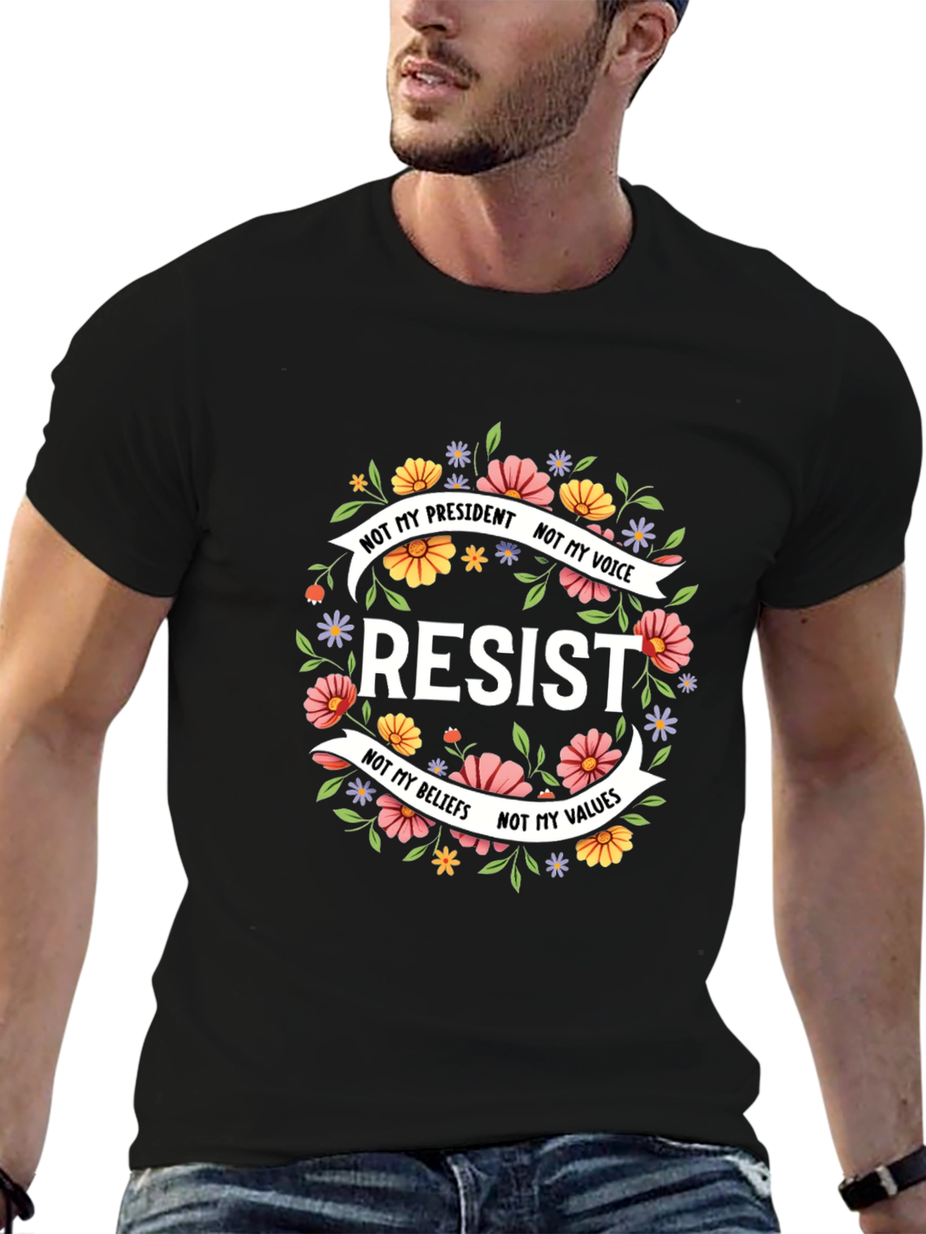 Resist Floral Graphic T-Shirt