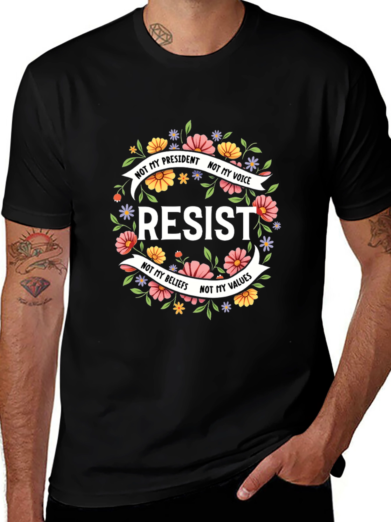 Resist Floral Graphic T-Shirt