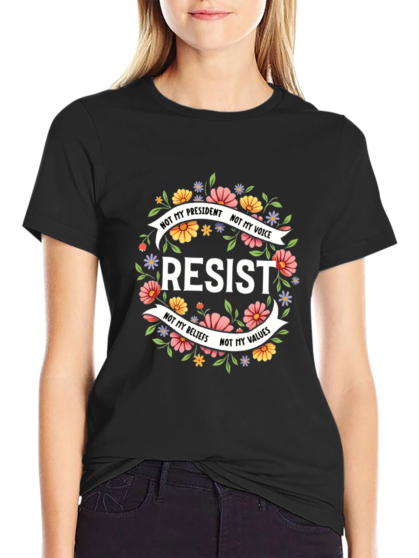 Resist Floral Graphic T-Shirt