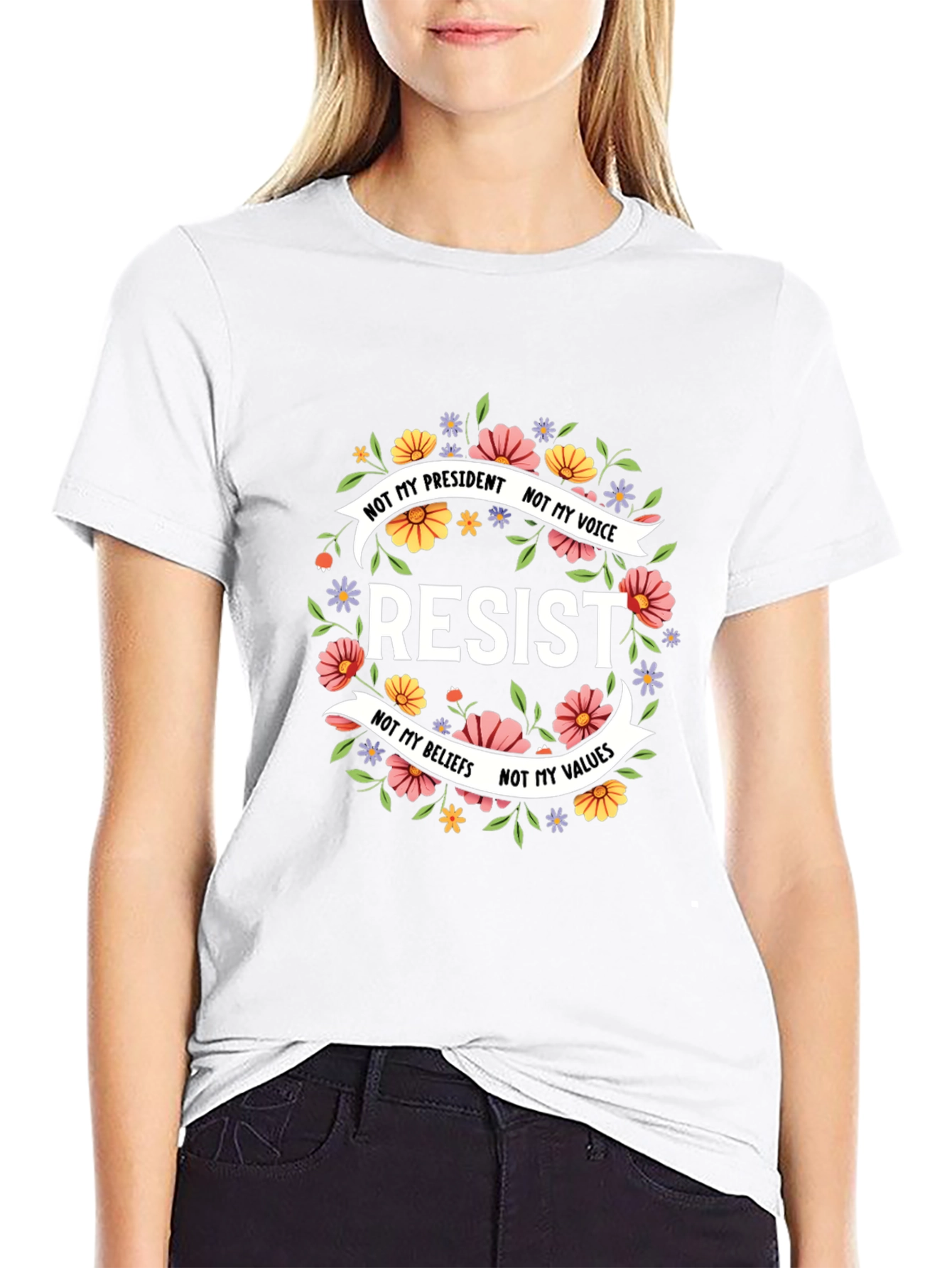 Resist Floral Graphic T-Shirt
