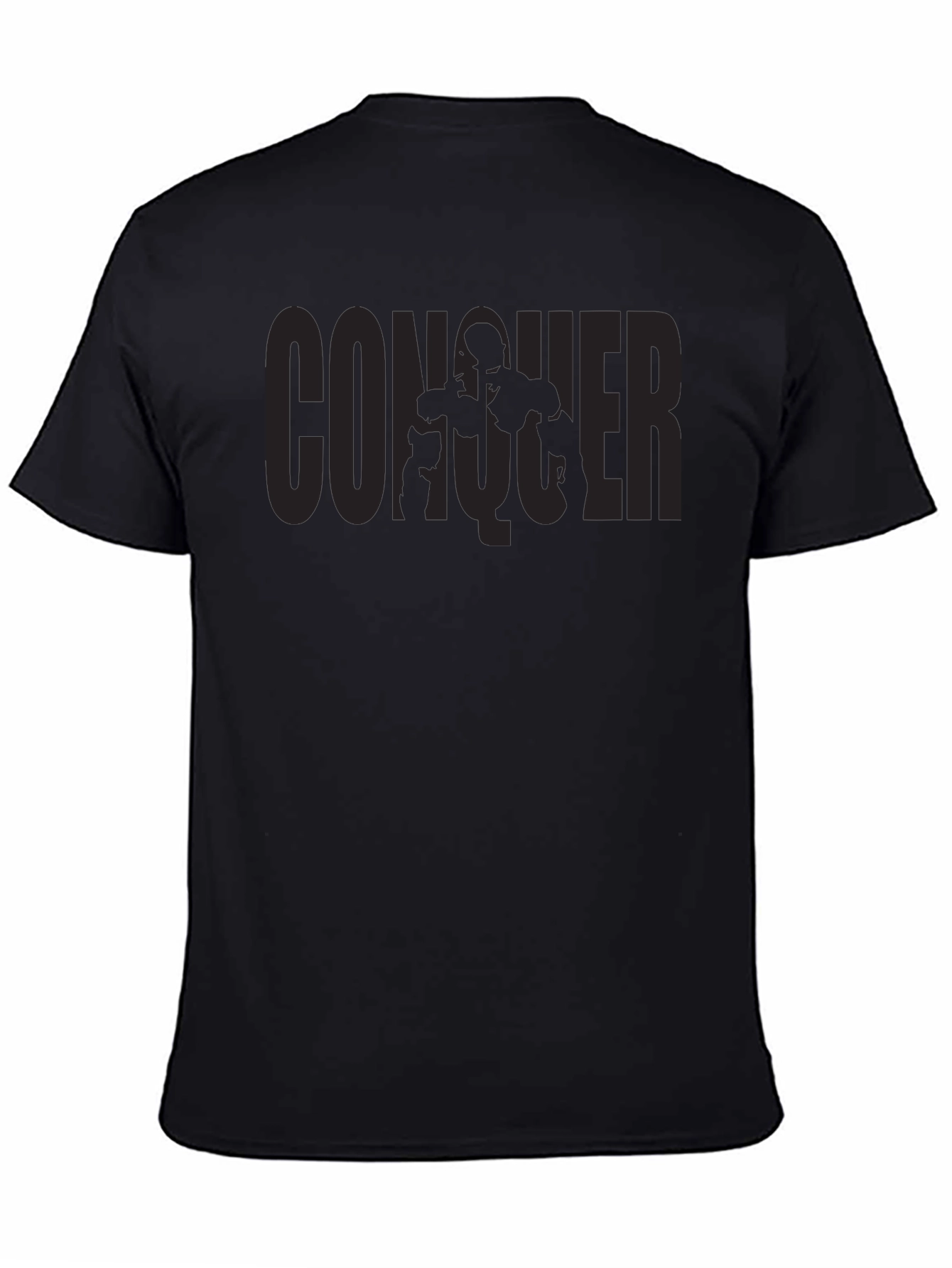 Conquer Graphic T-Shirt - Black Crew Neck Tee
