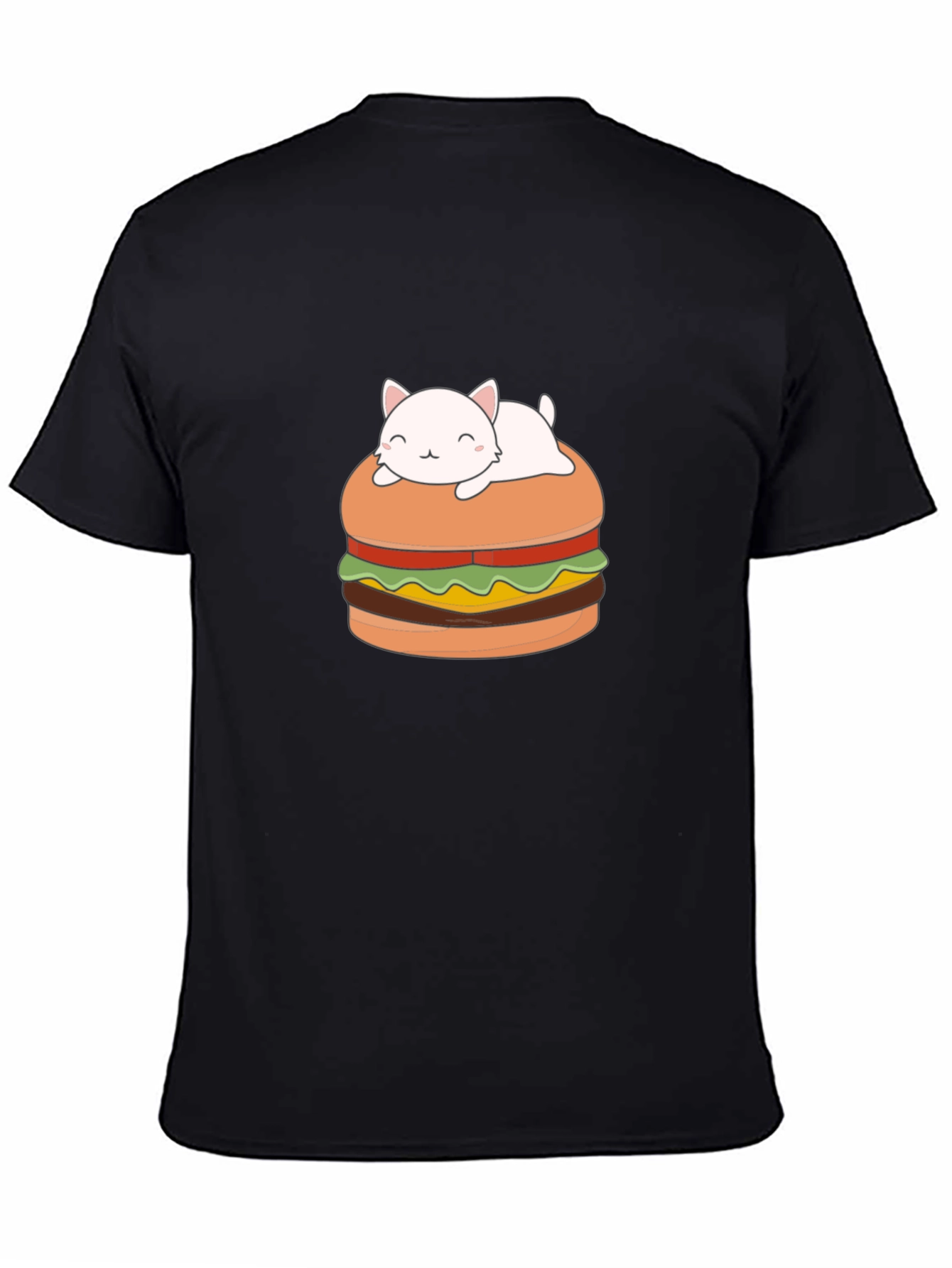 Cat Burger Graphic Tee - Unisex Black T-Shirt