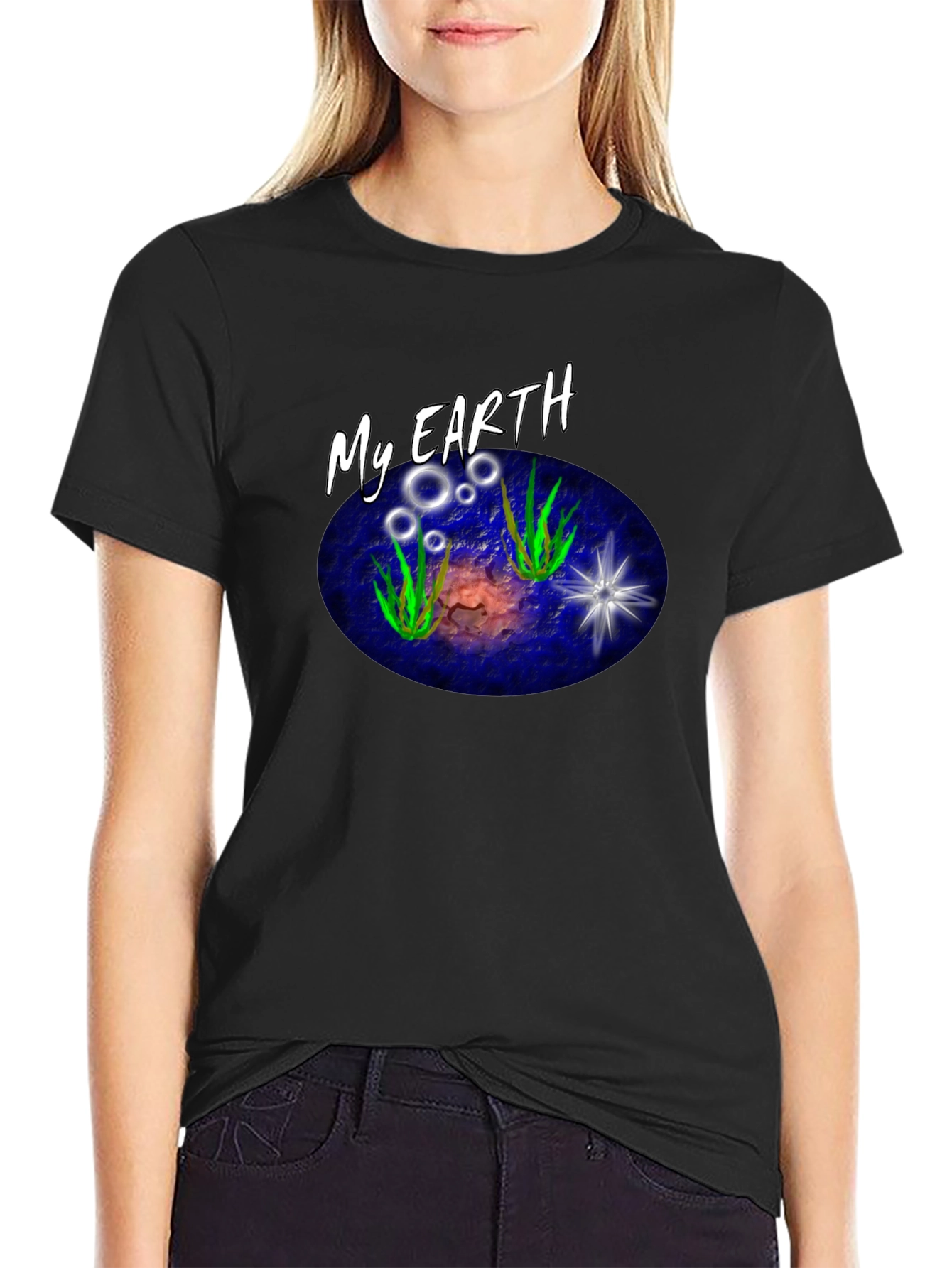 My Earth Graphic T-Shirt - Black Cotton Tee