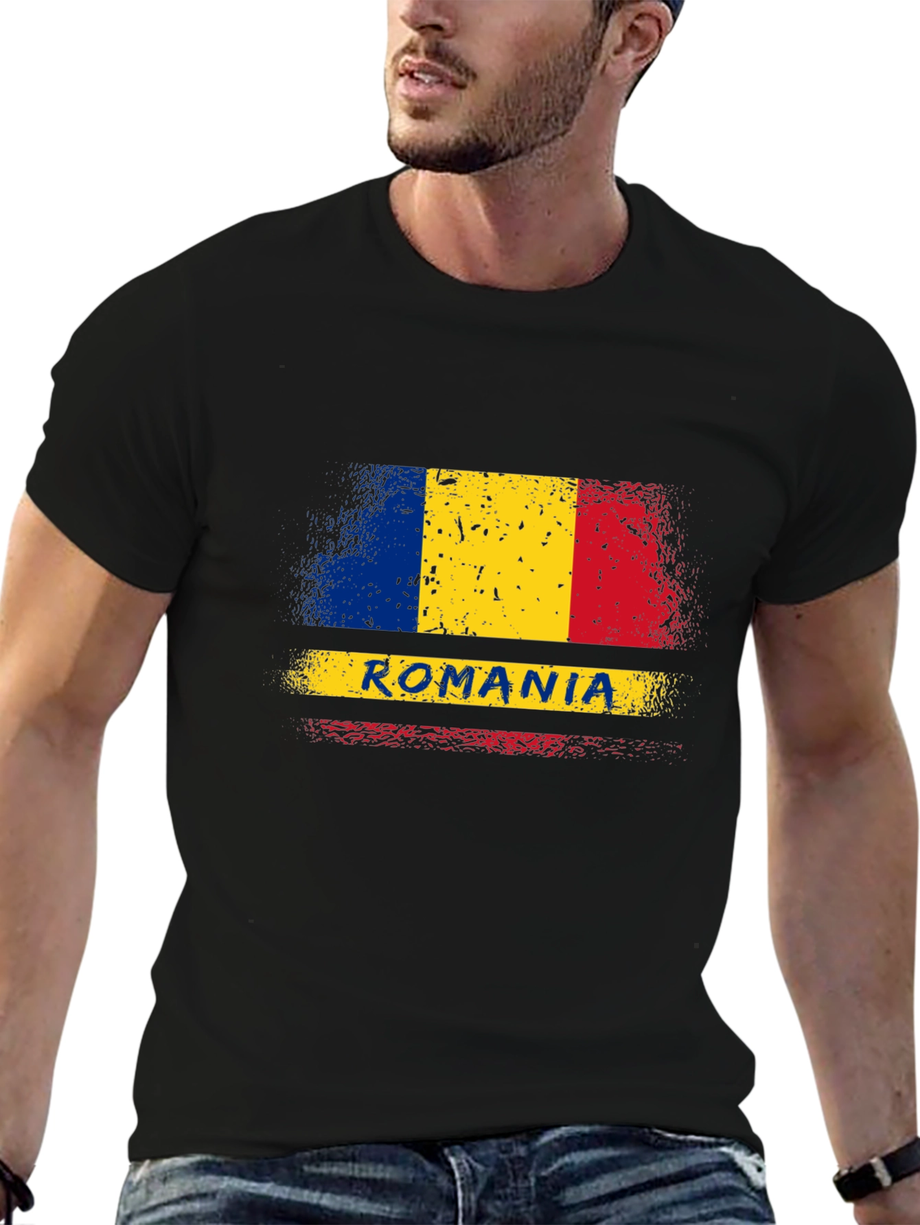 Romania Flag T-Shirt - Distressed Design