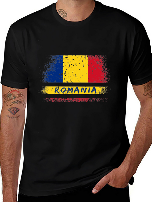 Romania Flag T-Shirt - Distressed Design