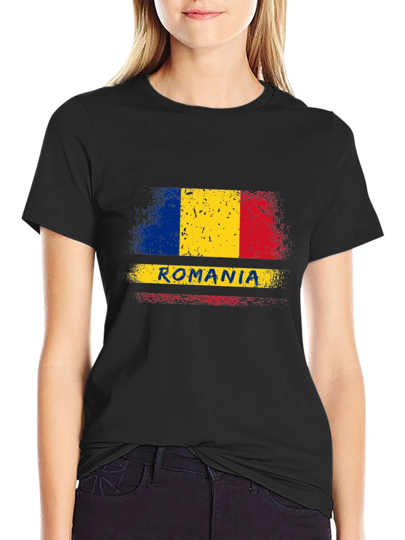 Romania Flag T-Shirt - Distressed Design