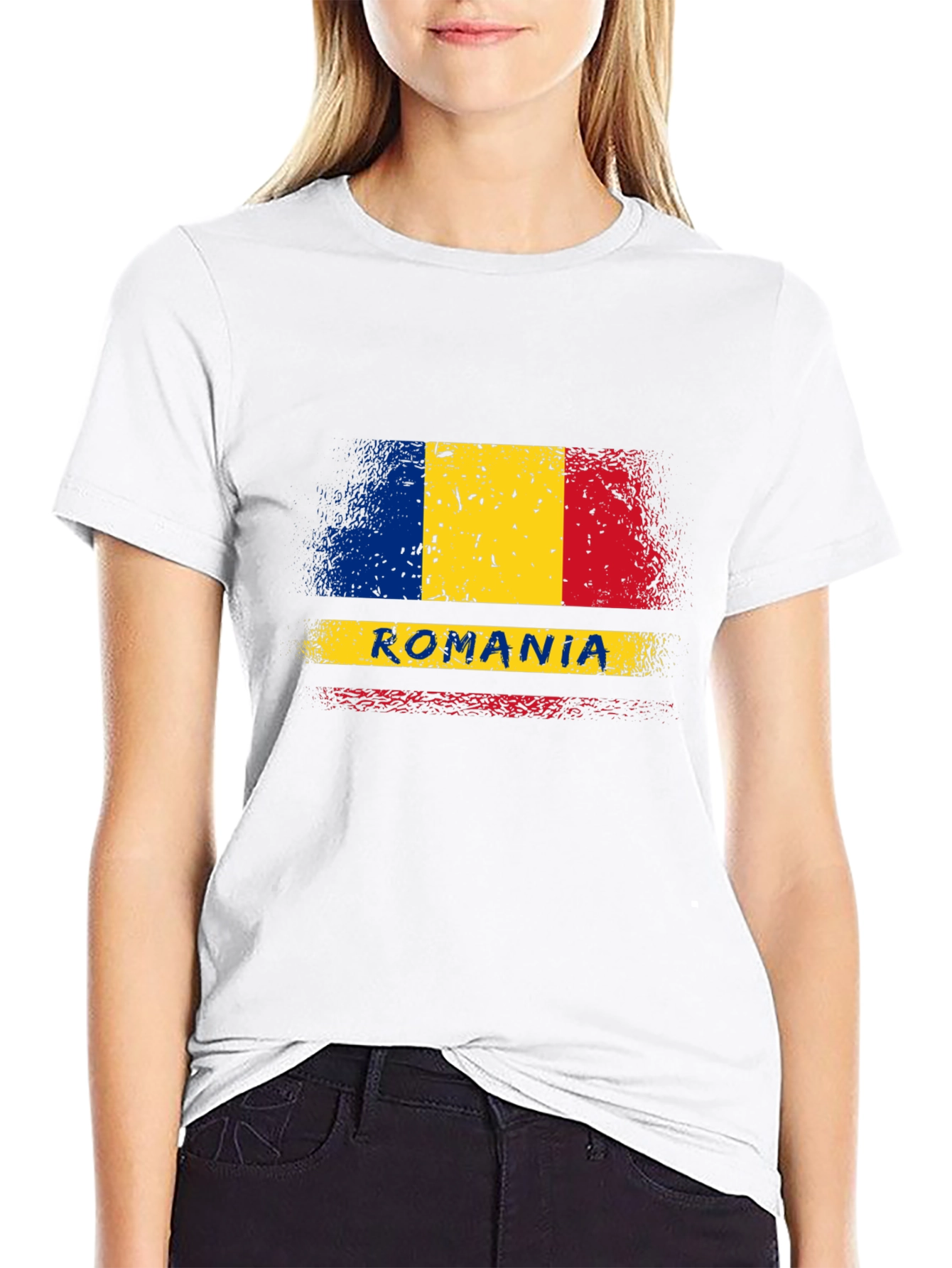 Romania Flag T-Shirt - Distressed Design