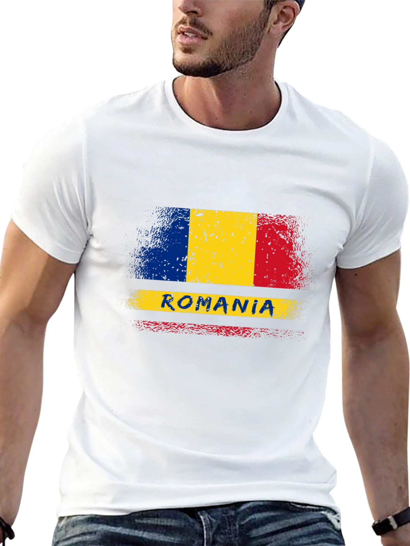 Romania Flag T-Shirt - Distressed Design