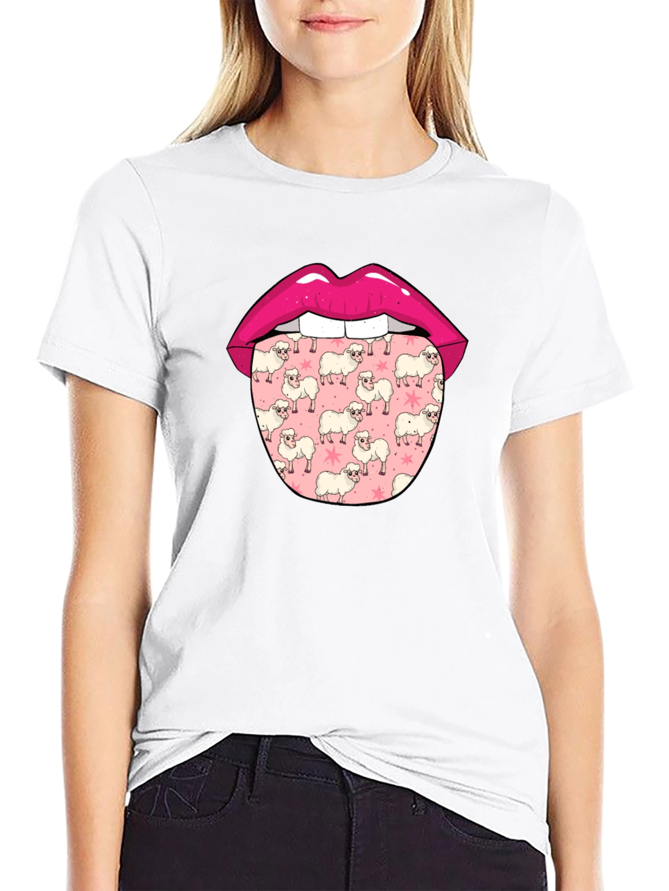 Sheep Tongue Graphic Tee - Quirky Mens T-Shirt