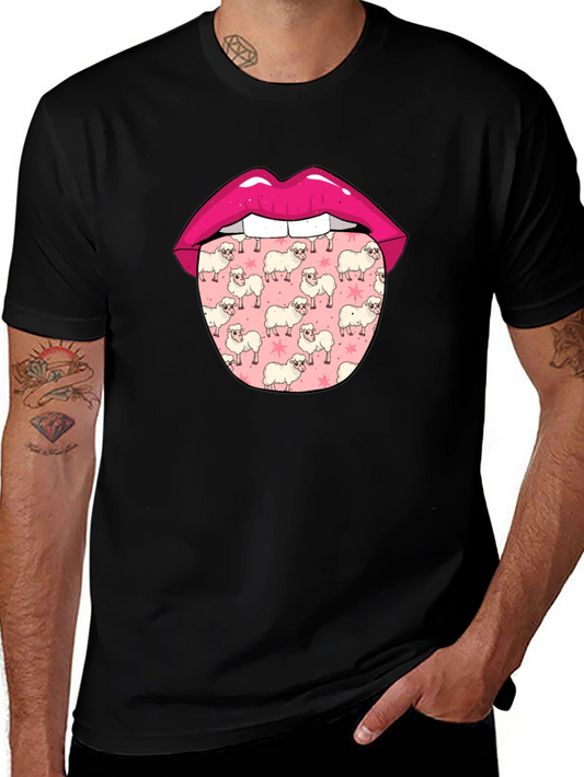 Sheep Tongue Graphic Tee - Quirky Mens T-Shirt