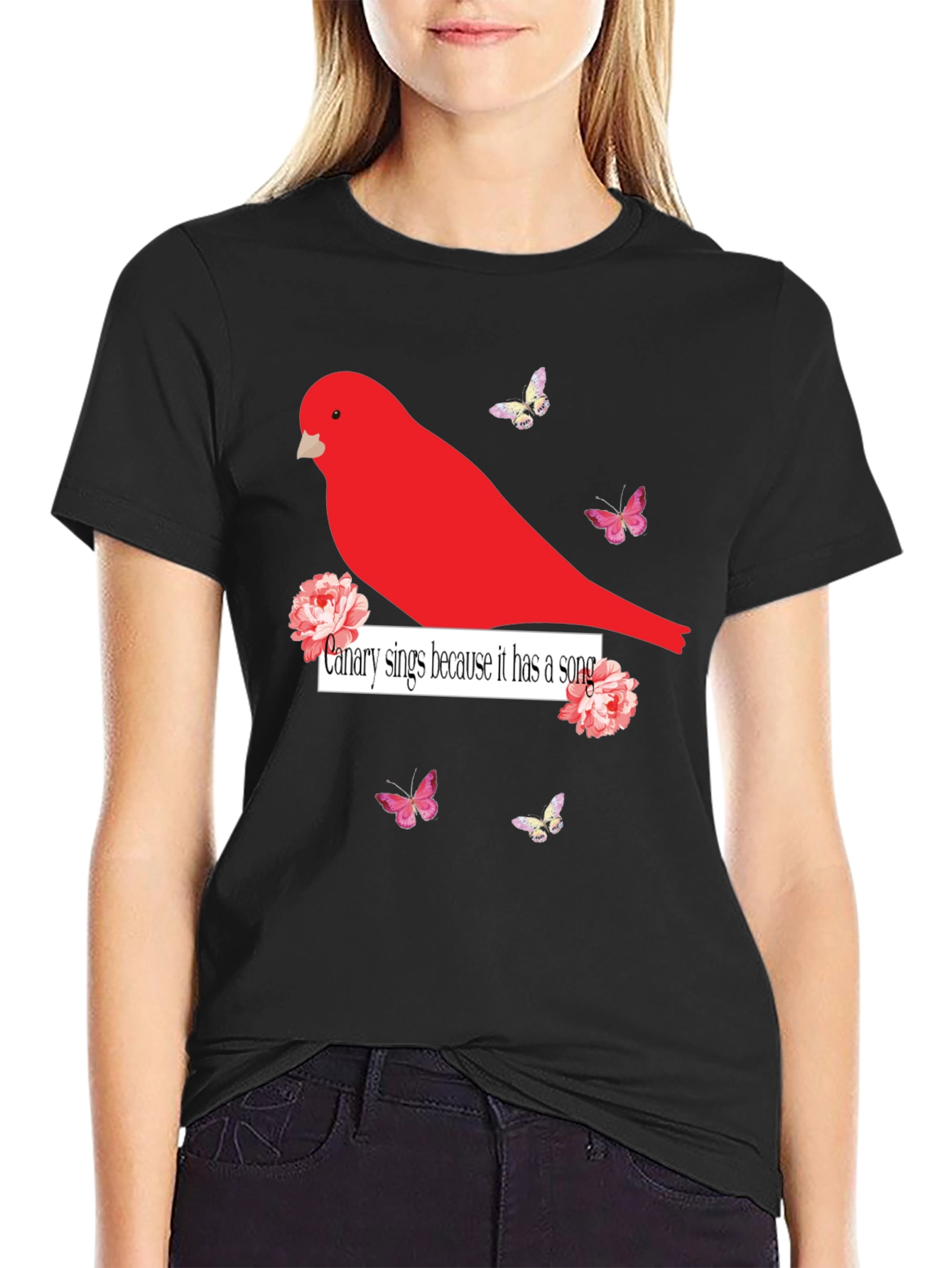 Canary Sings Graphic T-Shirt - Unique Design