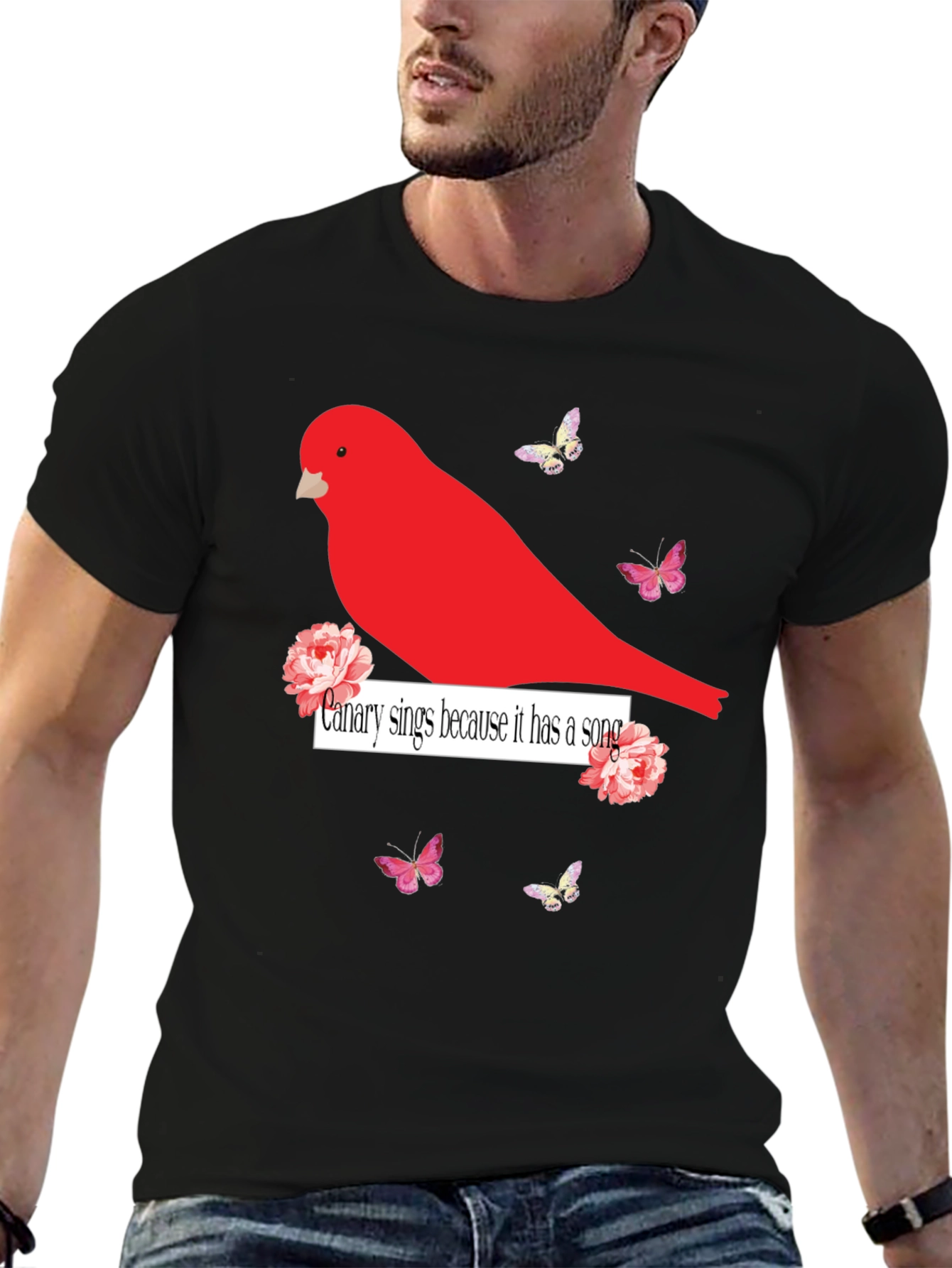 Canary Sings Graphic T-Shirt - Unique Design