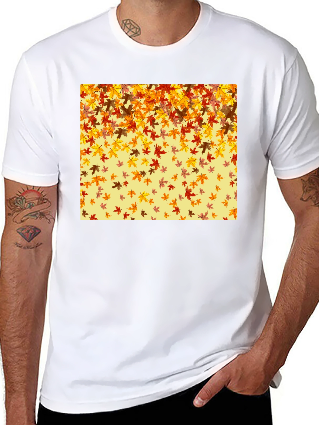 Autumn Leaves Graphic Tee - Fall Season Style