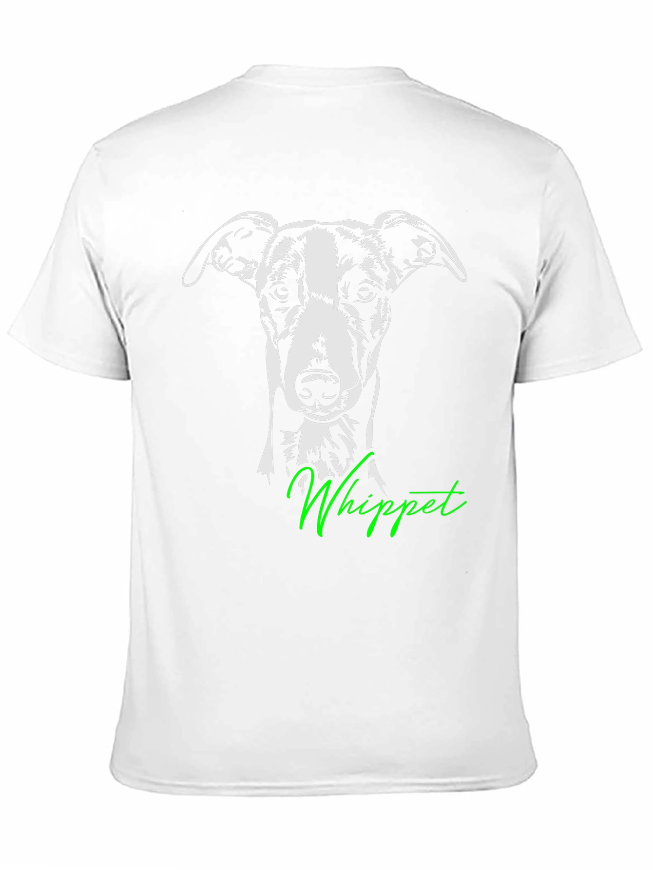 Whippet Dog Graphic Tee - Black Cotton T-Shirt