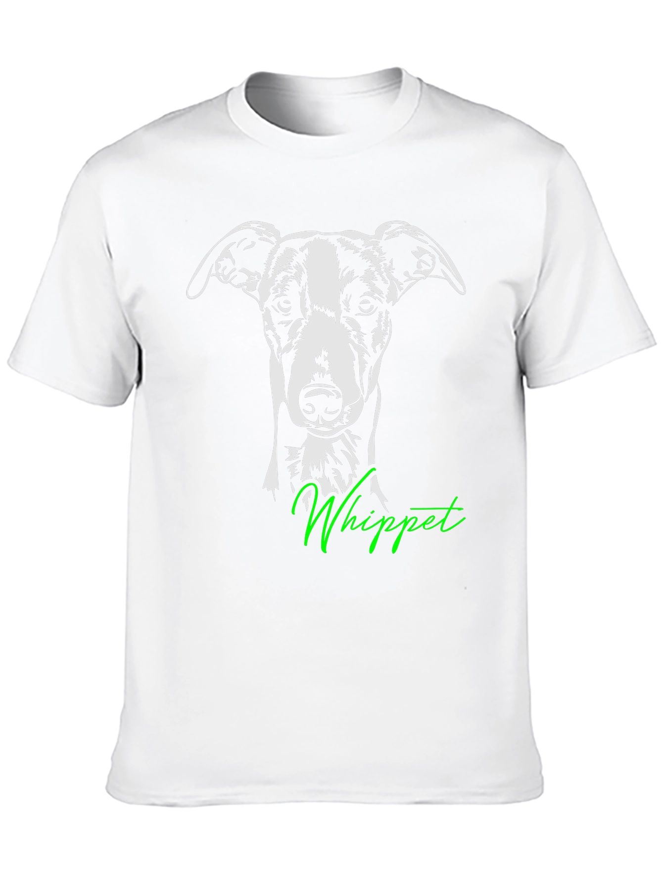 Whippet Dog Graphic Tee - Black Cotton T-Shirt