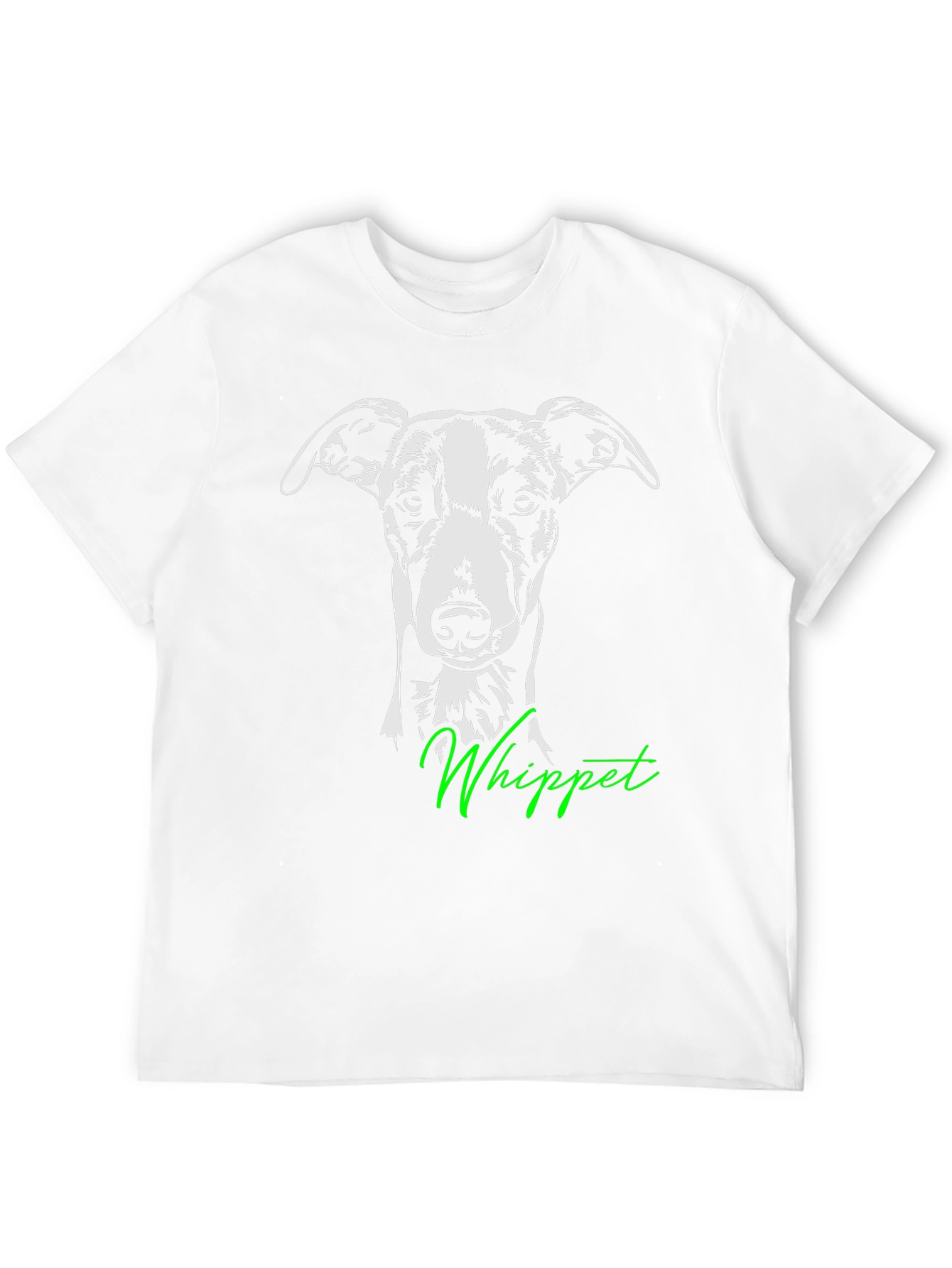 Whippet Dog Graphic Tee - Black Cotton T-Shirt