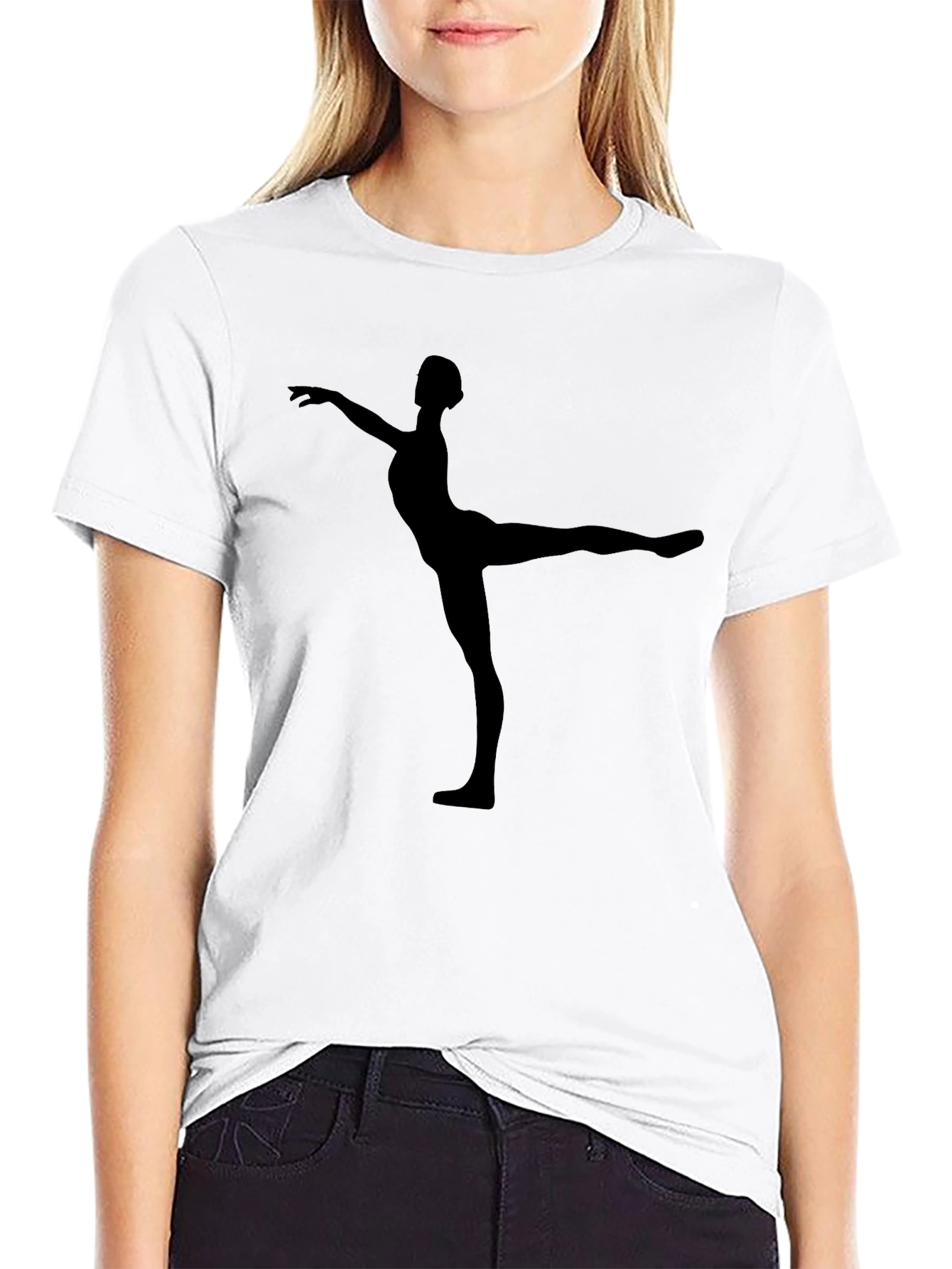 Ballet Dancer Silhouette Black T-Shirt