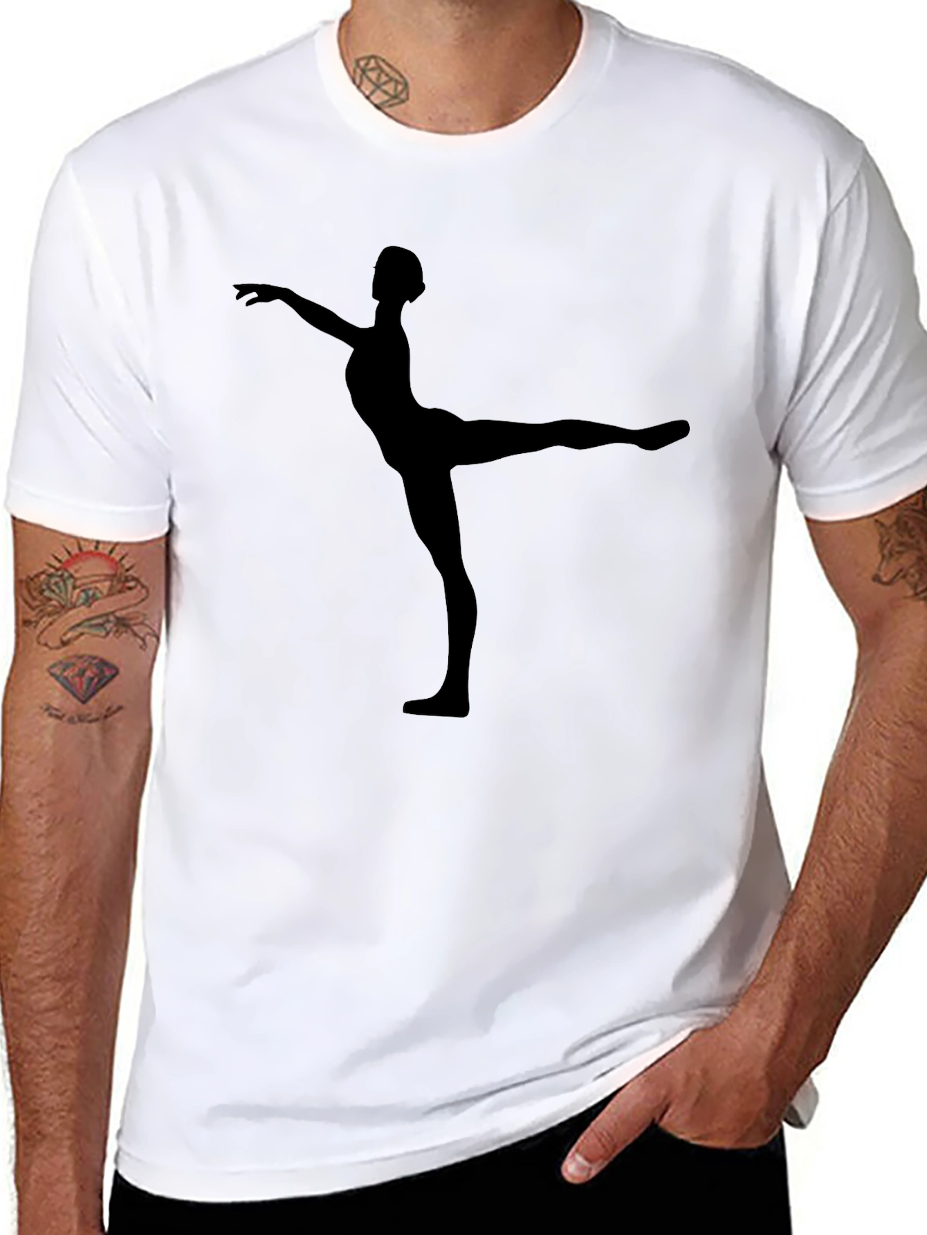 Ballet Dancer Silhouette Black T-Shirt