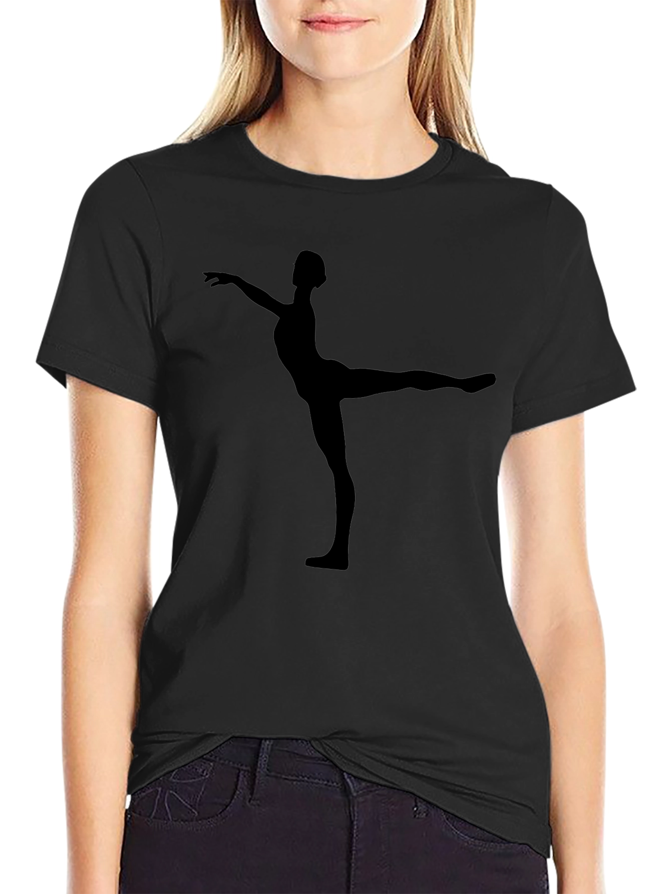 Ballet Dancer Silhouette Black T-Shirt