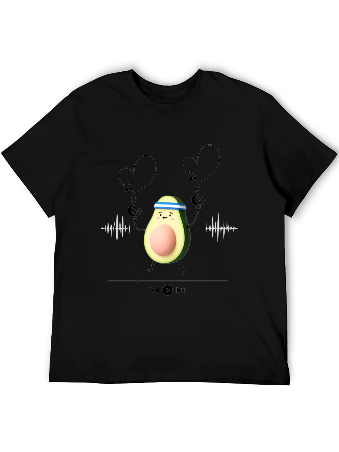 Avocado Gym Music Lover Graphic Tee