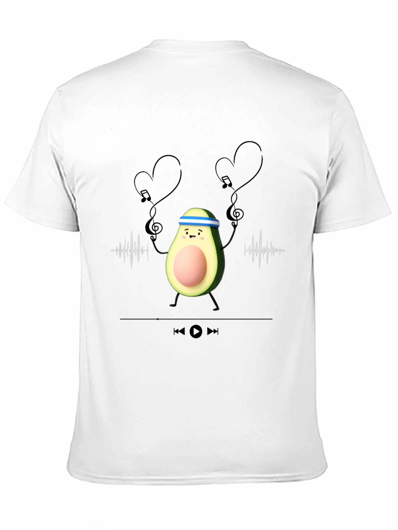 Avocado Gym Music Lover Graphic Tee