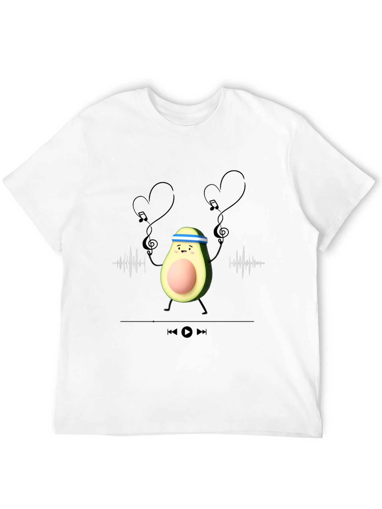 Avocado Gym Music Lover Graphic Tee