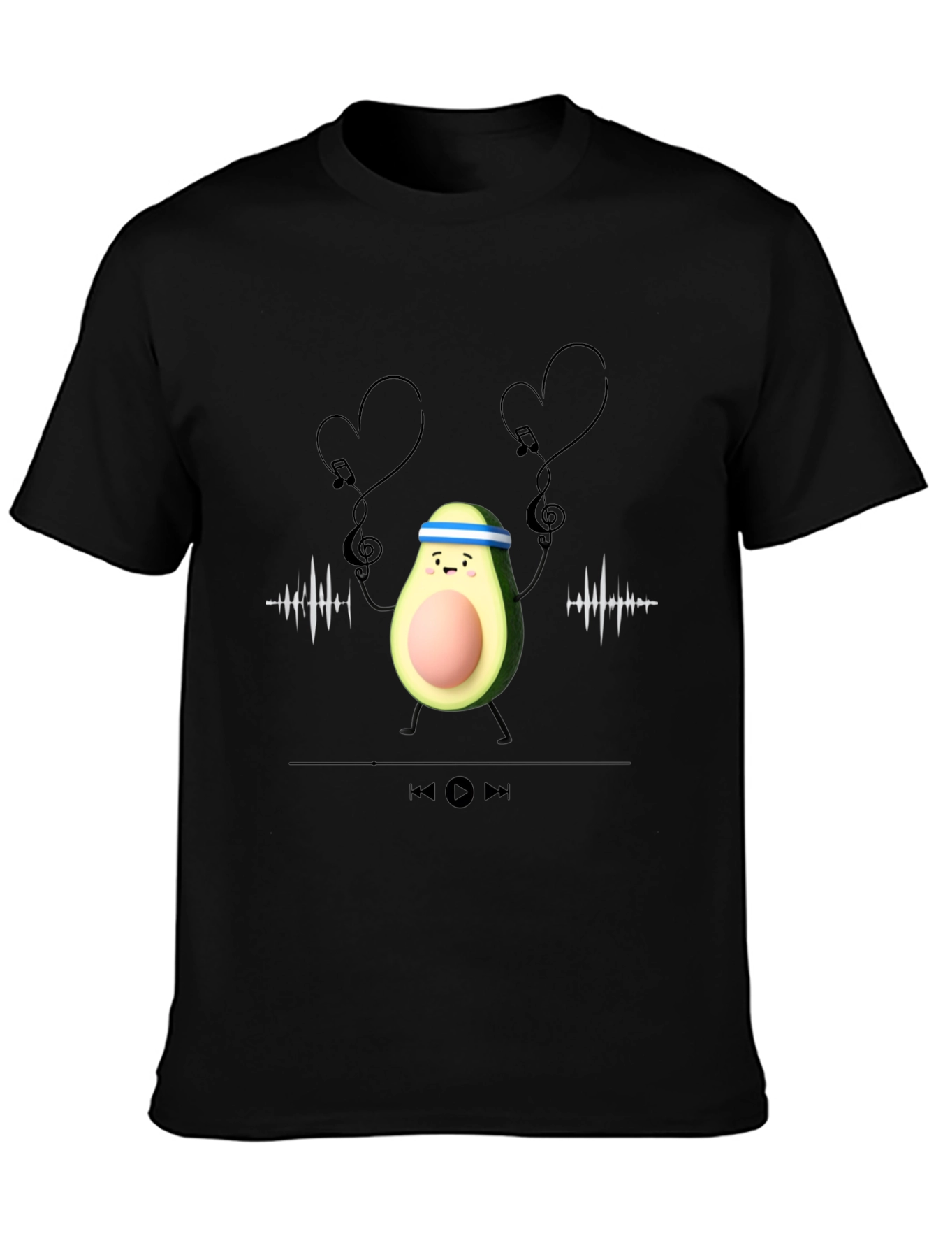 Avocado Gym Music Lover Graphic Tee