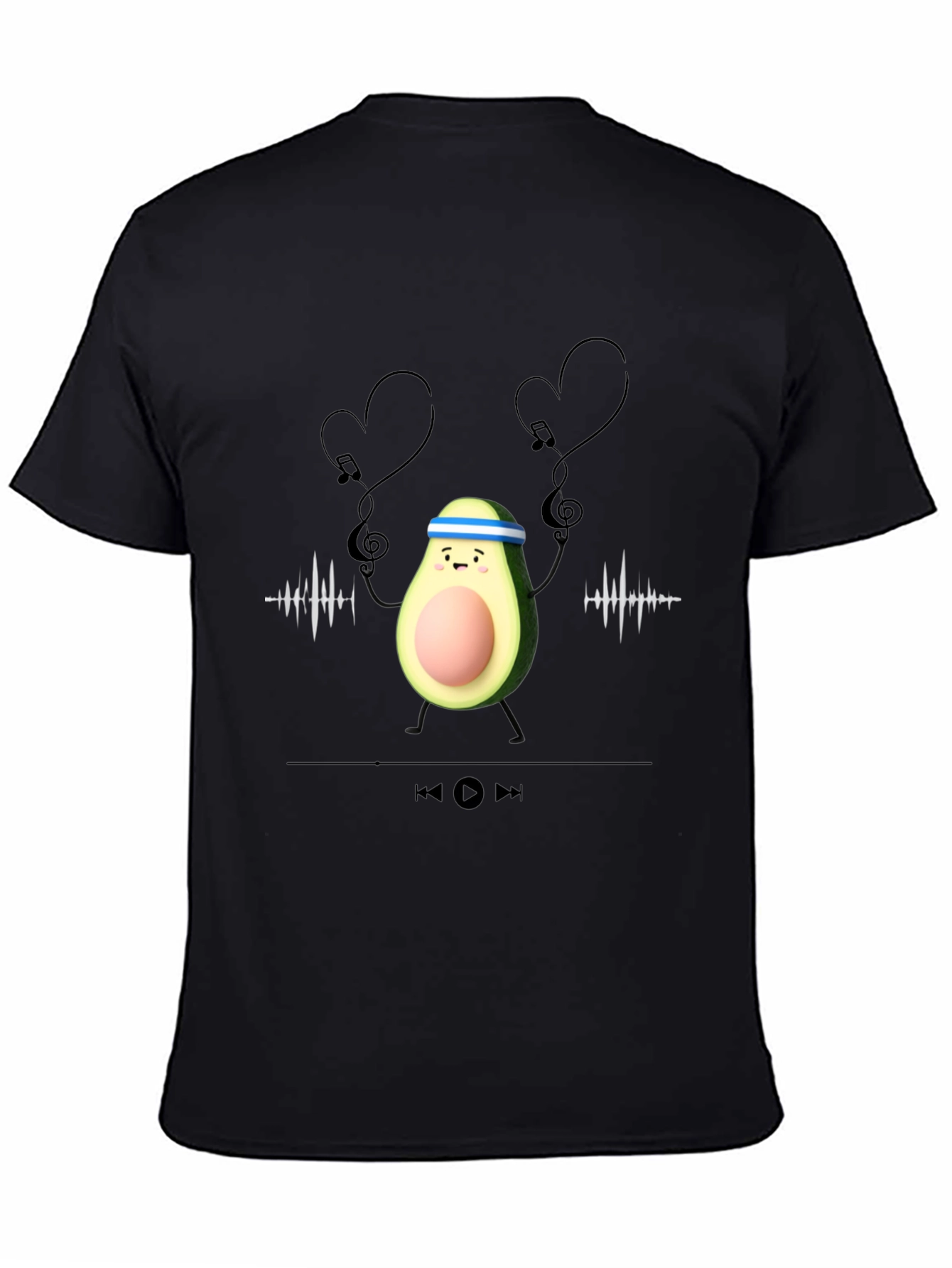 Avocado Gym Music Lover Graphic Tee