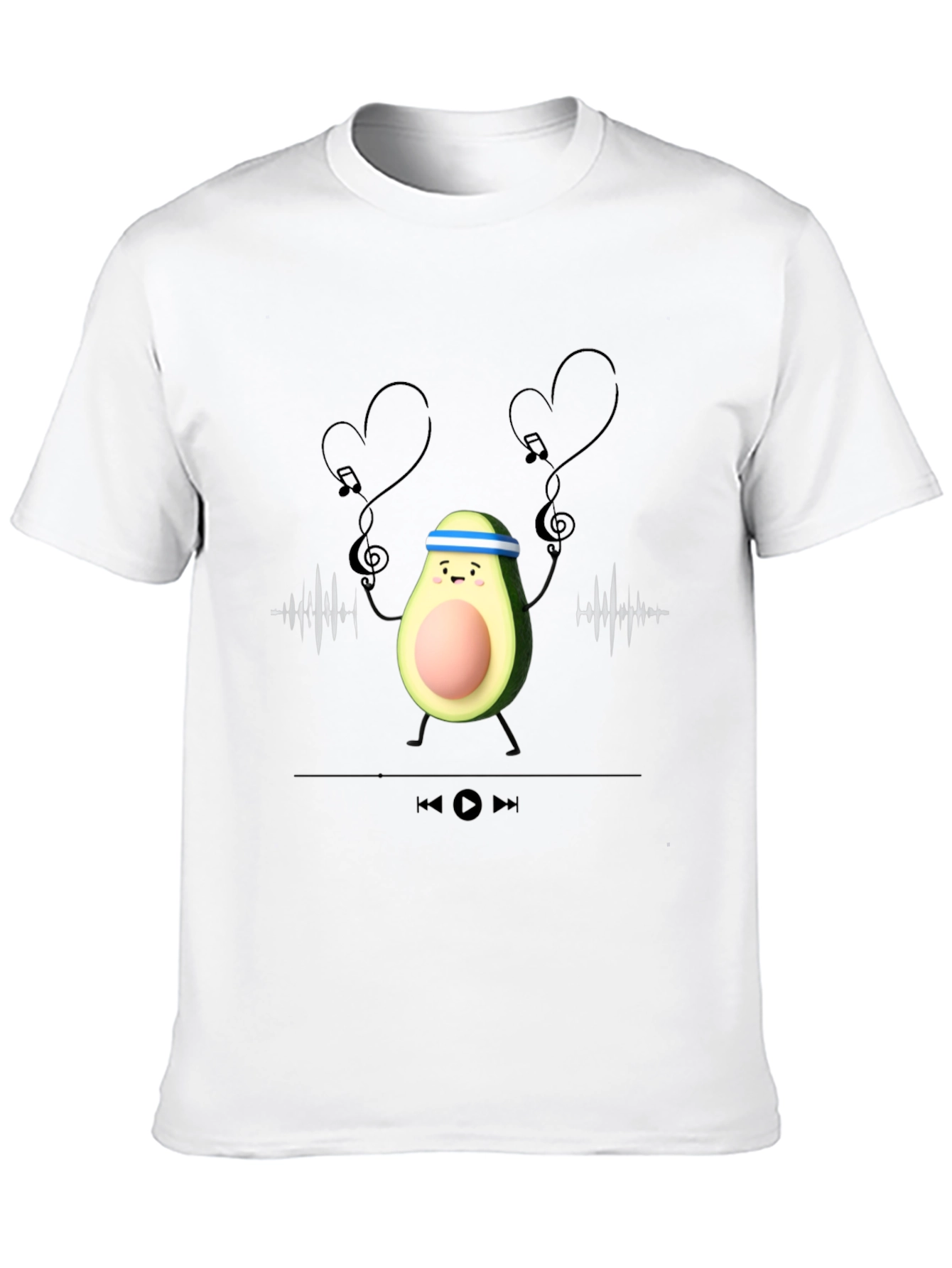 Avocado Gym Music Lover Graphic Tee