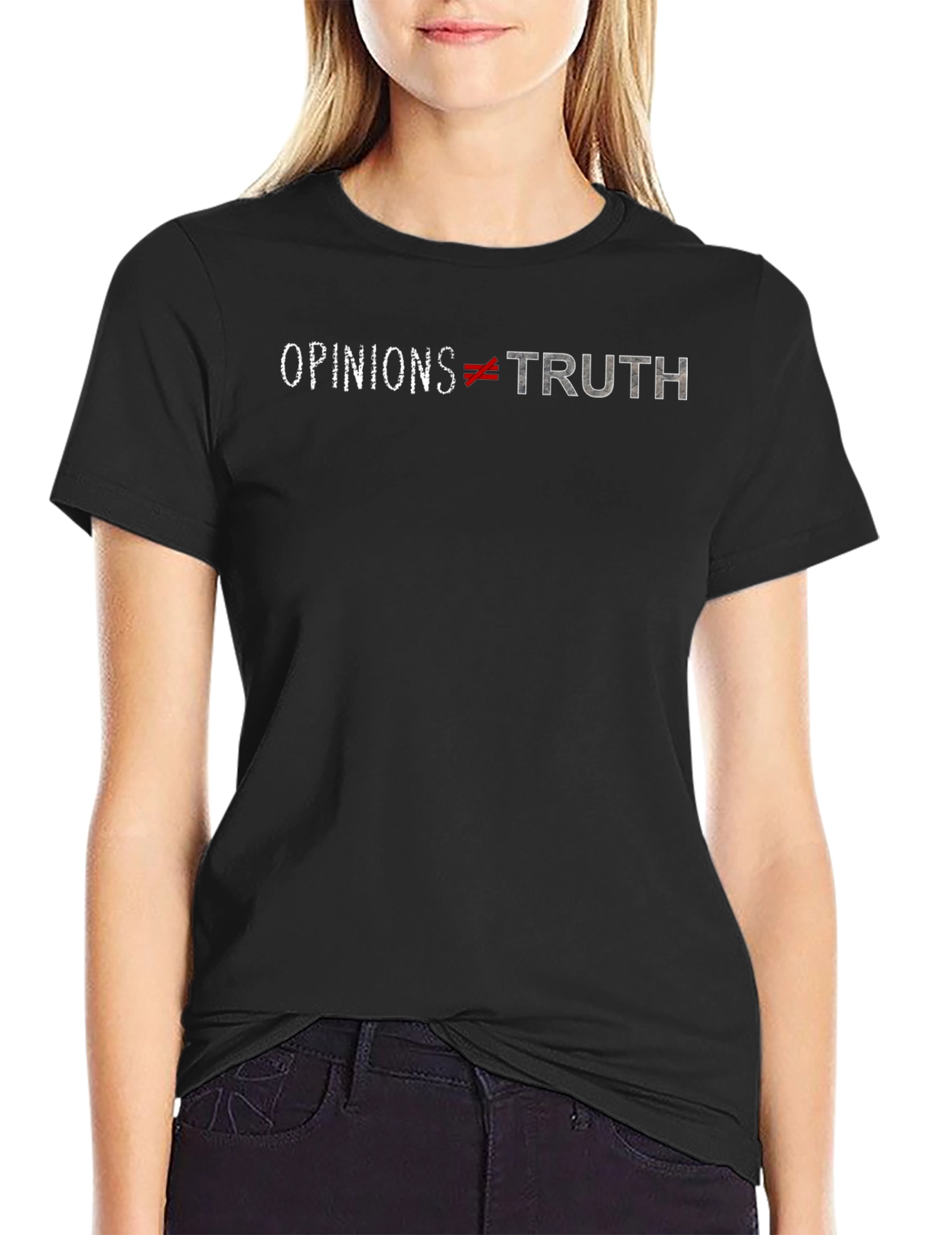 Opinions Not Truth Graphic T-Shirt - Black Cotton Tee