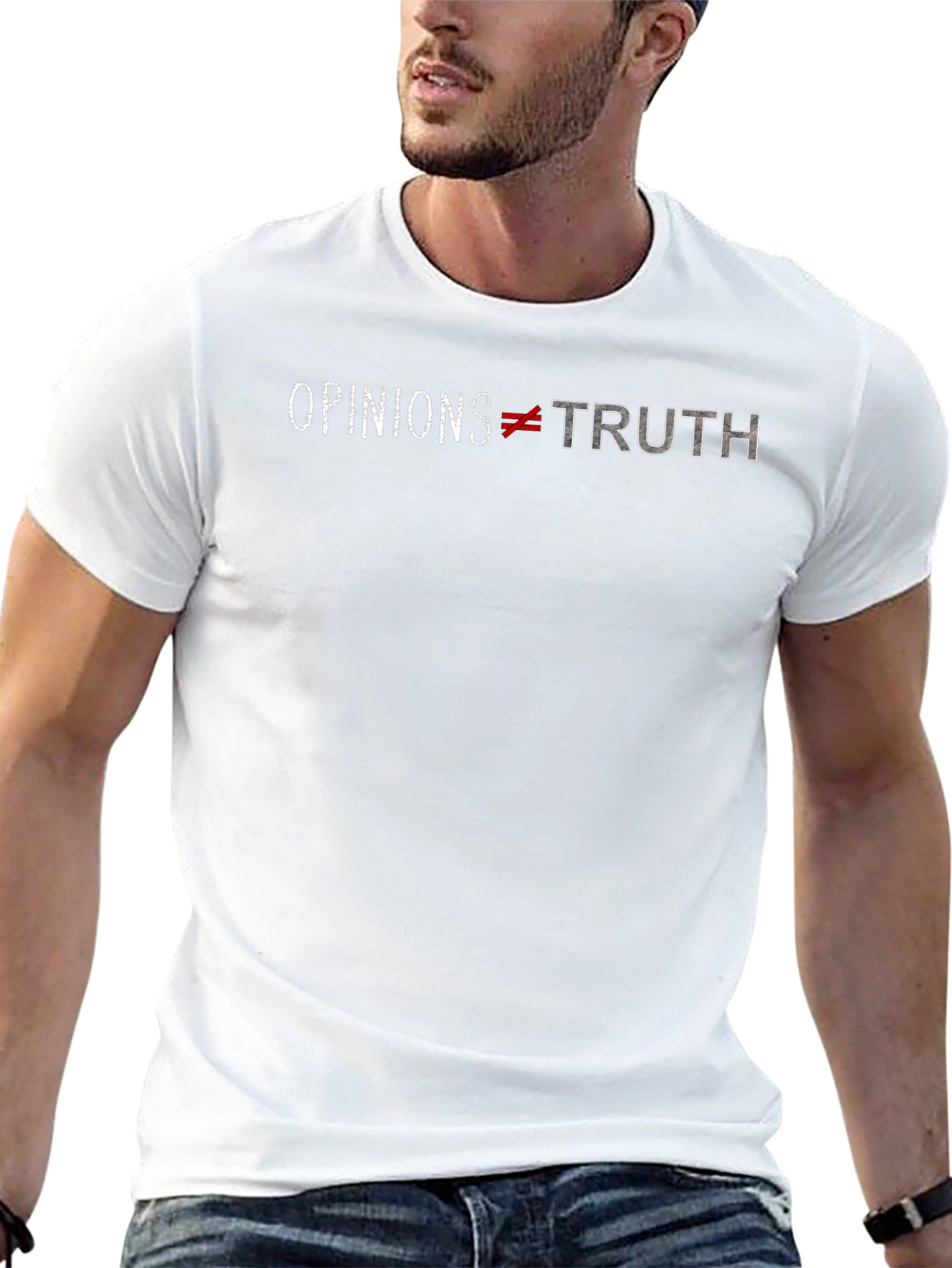 Opinions Not Truth Graphic T-Shirt - Black Cotton Tee